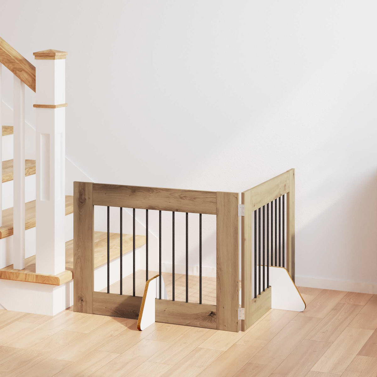 Dog Gate with Stands 2 pcs Artisan Oak 80 x 60 cm