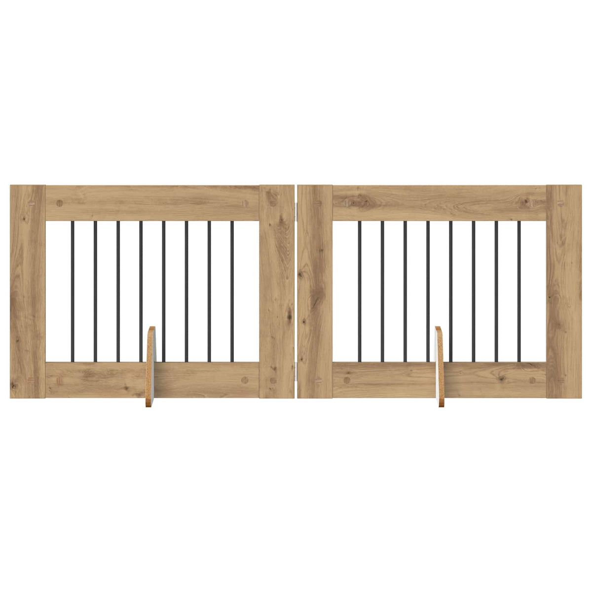 Foldable Dog Gate with Stands 2 pcs Artisan Oak 160.5 cm