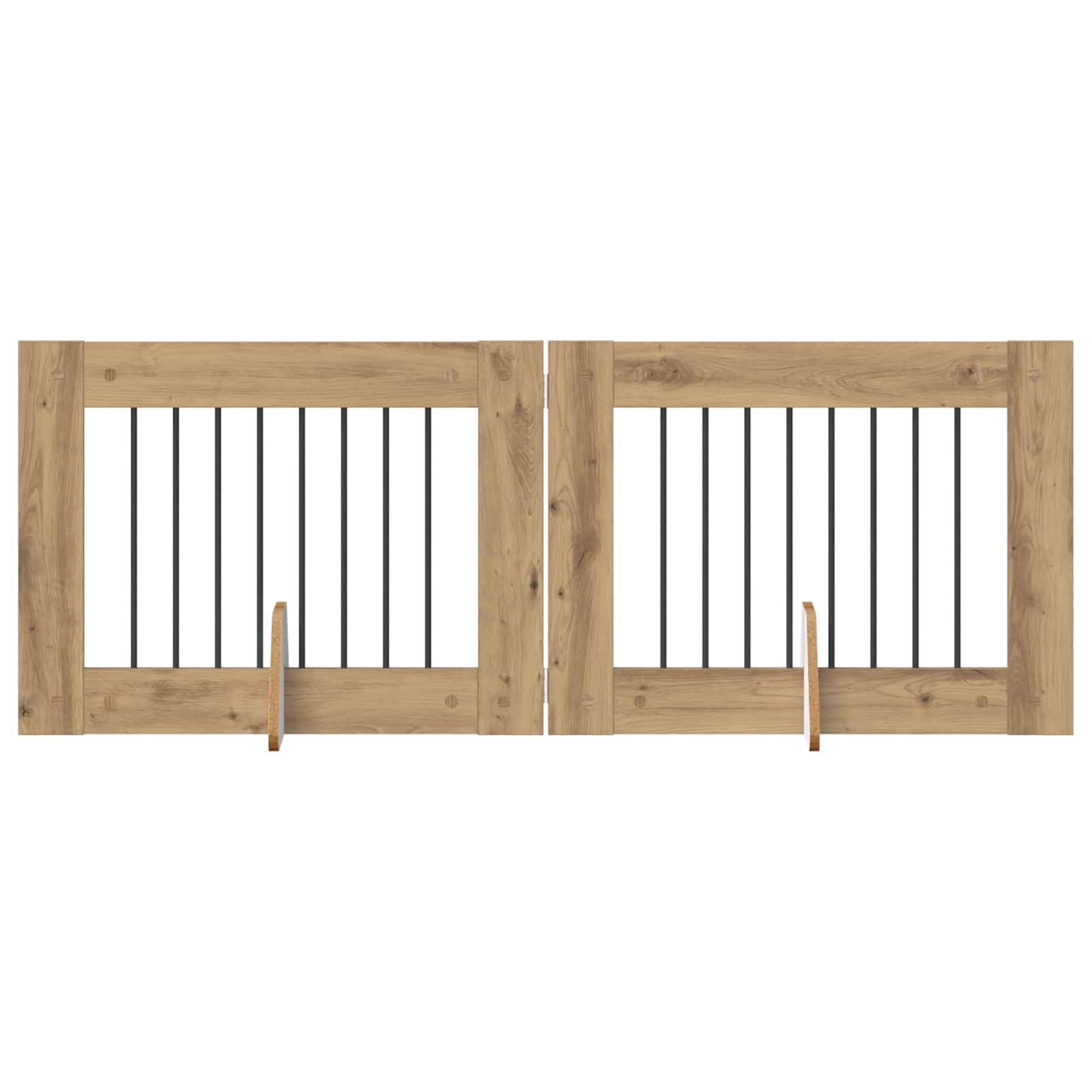 Foldable Dog Gate with Stands 2 pcs Artisan Oak 160.5 cm
