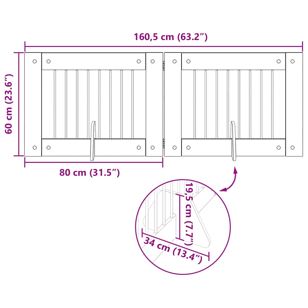 Dog Gate with Stands 2 pcs Artisan Oak 80 x 60 cm