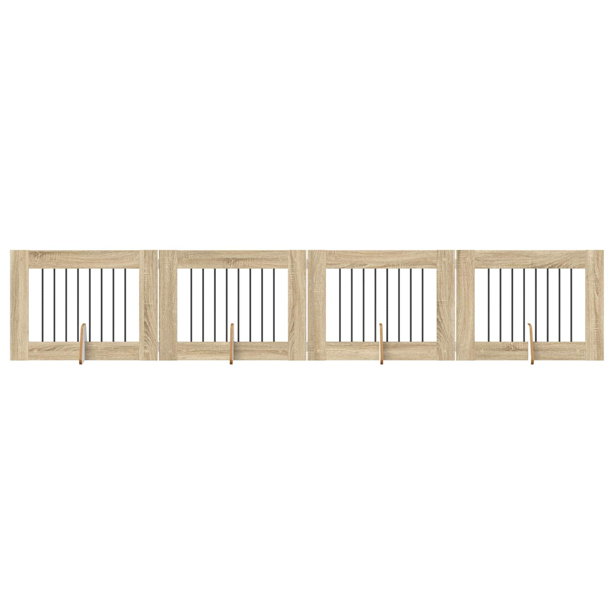 Dog Gate with Stands 4 pcs Sonoma Oak 80 x 60 cm