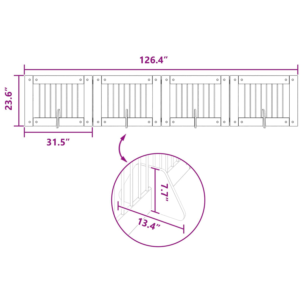 Dog Gate with Stands 4 pcs Sonoma Oak 80 x 60 cm