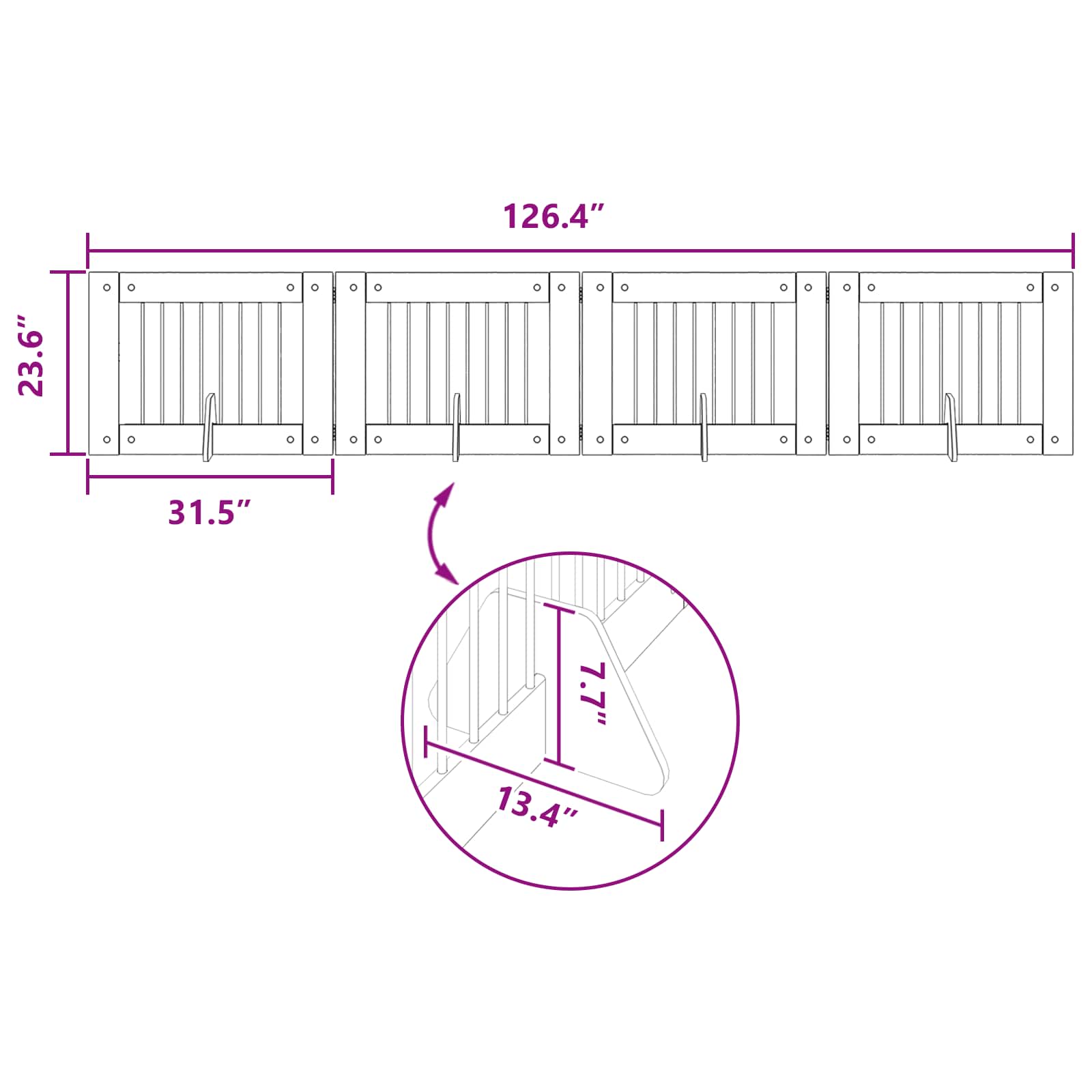 Dog Gate with Stands 4 pcs Sonoma Oak 80 x 60 cm