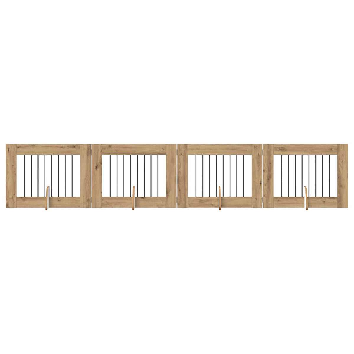 Foldable Dog Gate with Stands 4 pcs Artisan Oak 321 cm