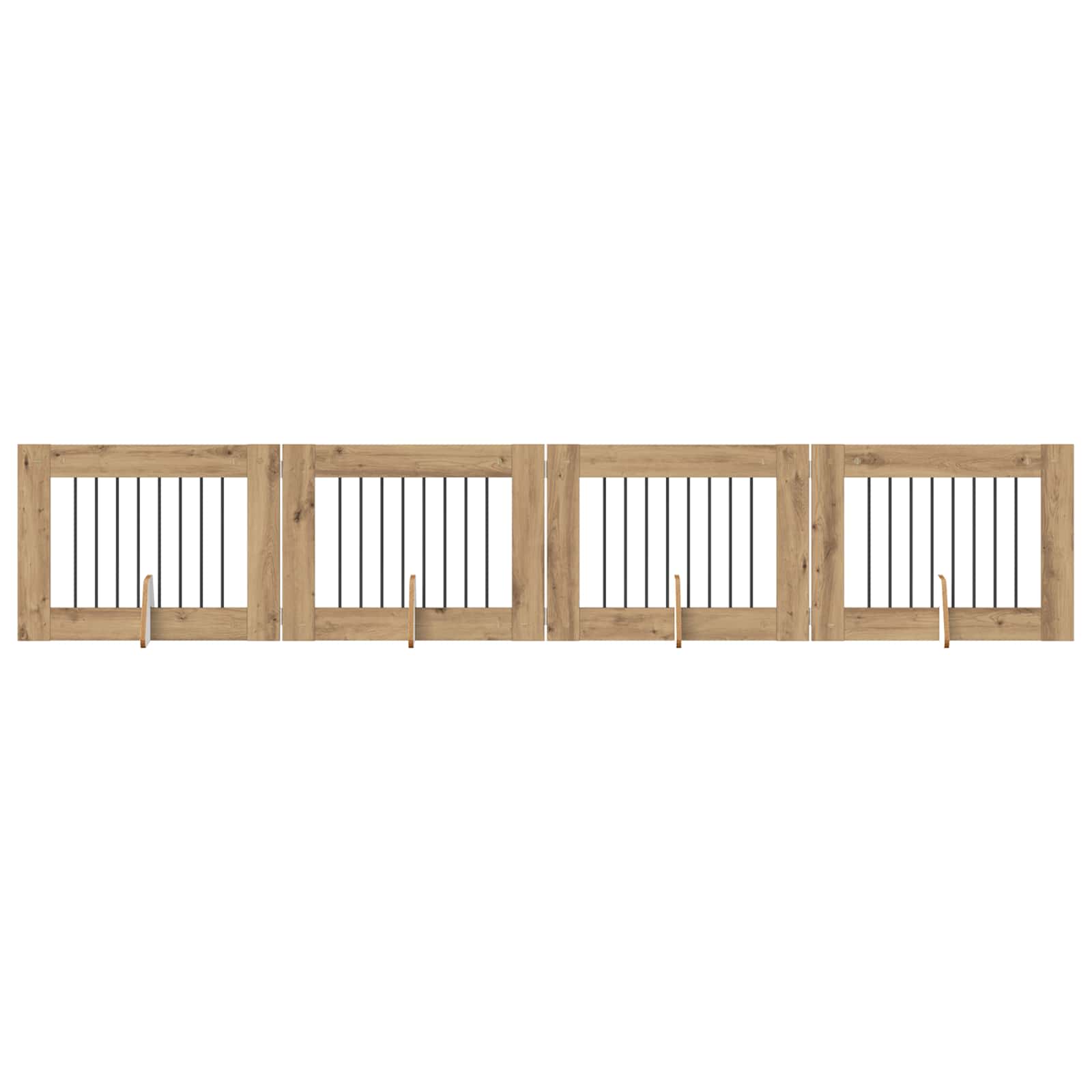 Foldable Dog Gate with Stands 4 pcs Artisan Oak 321 cm
