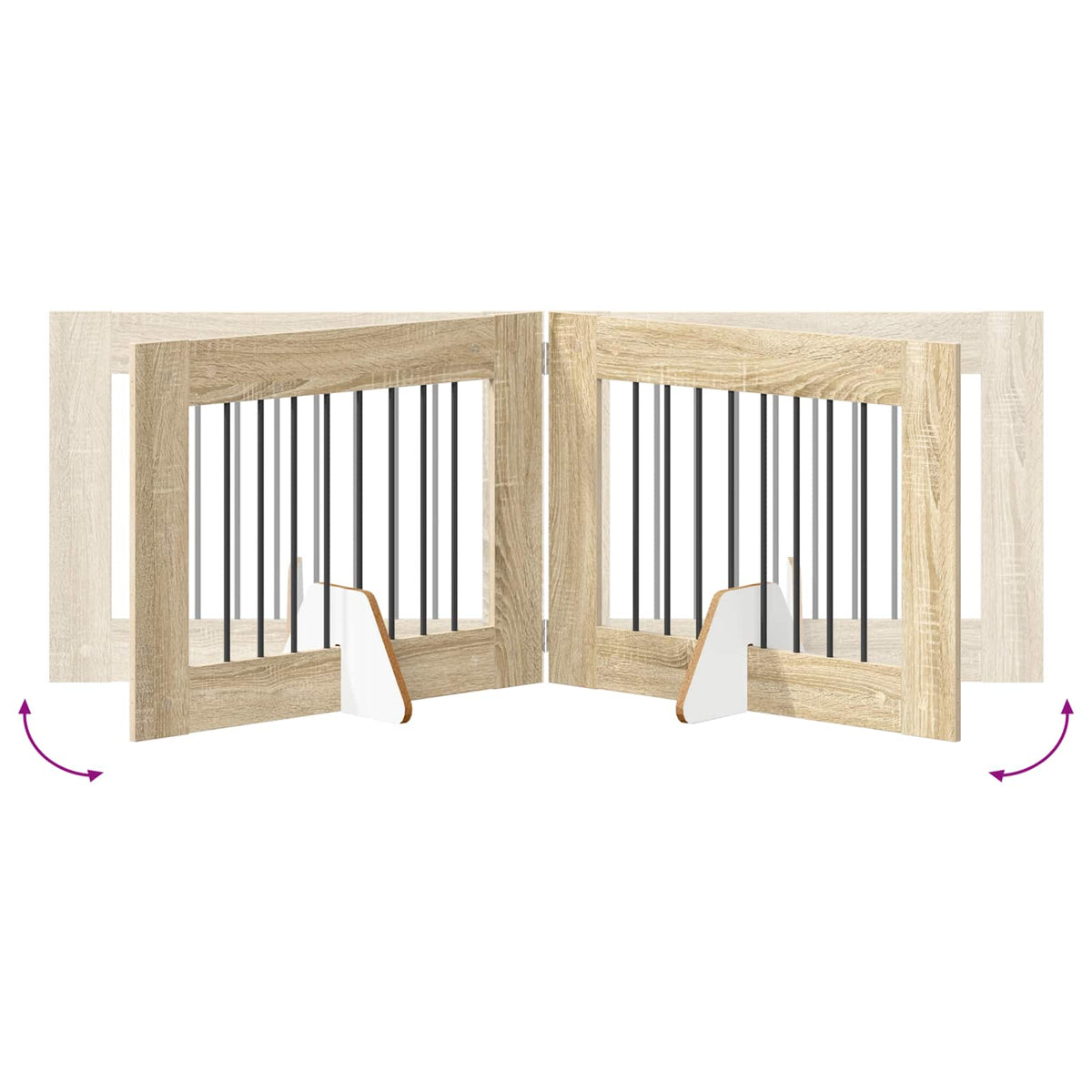 Dog Gate with Stands 6 pcs Sonoma Oak 80 x 60 cm