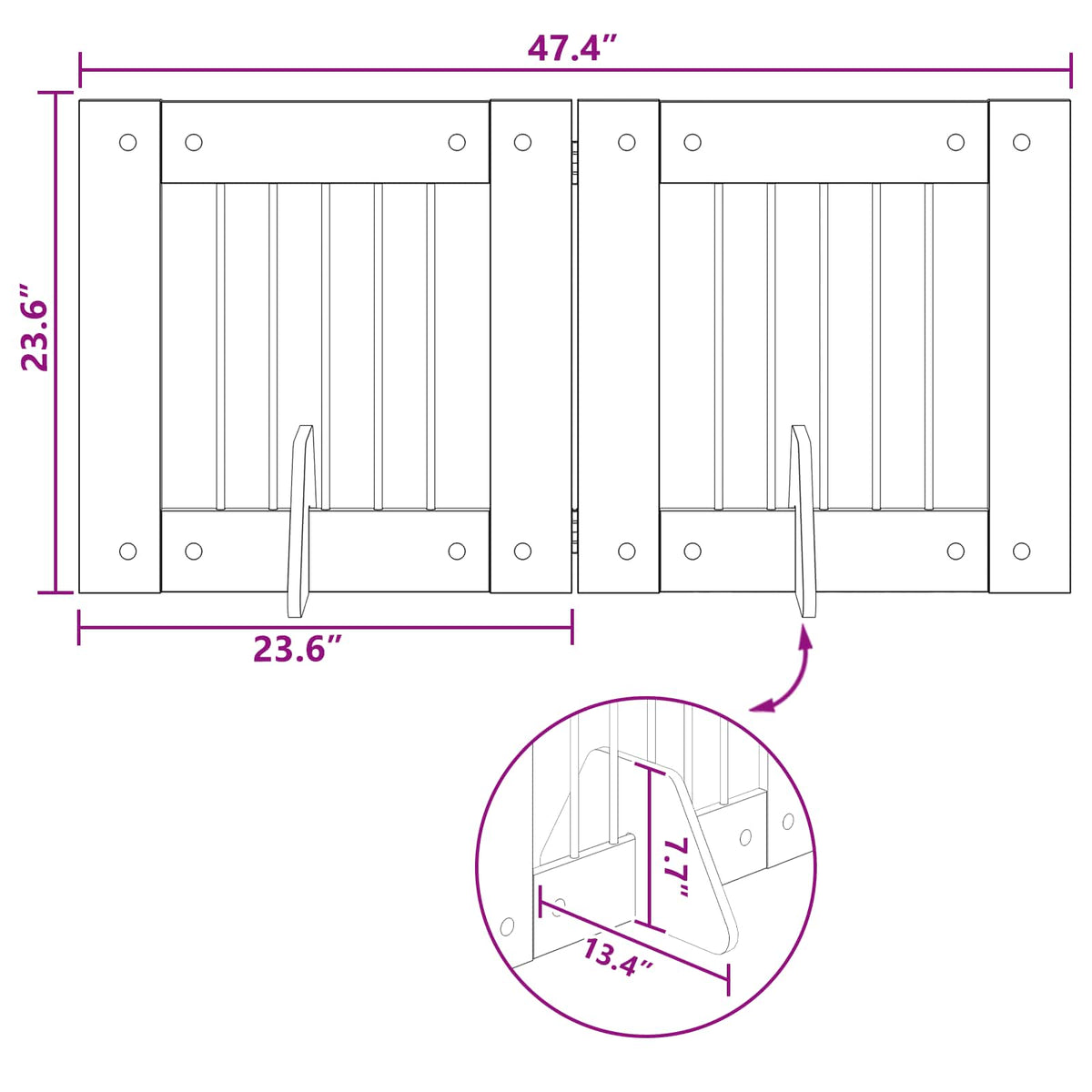 Foldable Dog Gate with Stands 2 pcs Sonoma Oak 120,5 cm