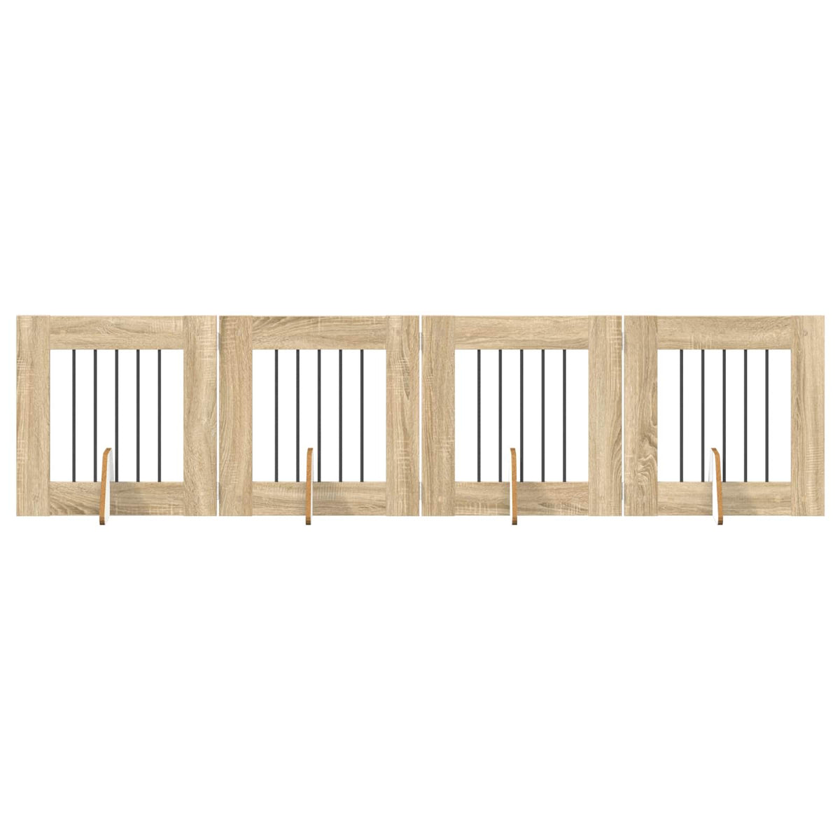 Dog Gate with Stands 4 pcs Sonoma Oak 60 x 60 cm