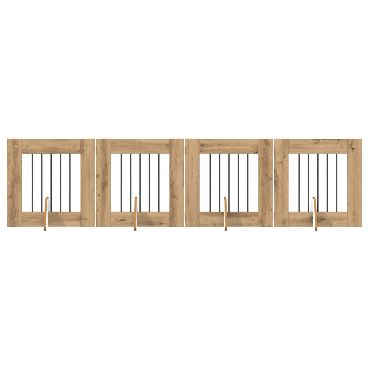 Foldable Dog Gate with Stands 4 pcs Artisan Oak 241 cm