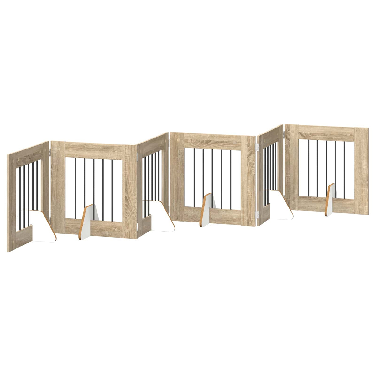 Dog Gate with Stands 6 pcs Sonoma Oak 60 x 60 cm