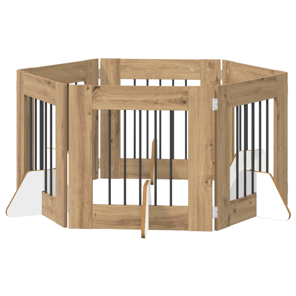 Dog Gate with Stands 6 pcs Artisan Oak 60 x 60 cm