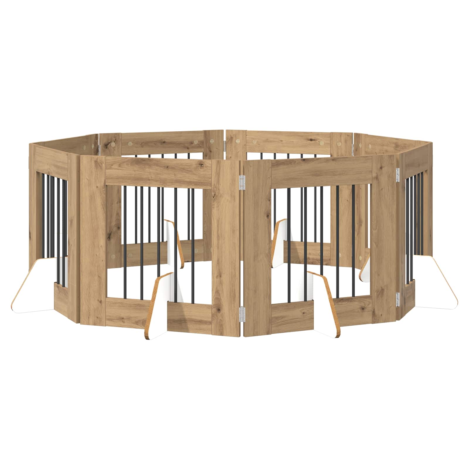 Dog Gate with Stands 8 pcs Artisan Oak 60 x 60 cm