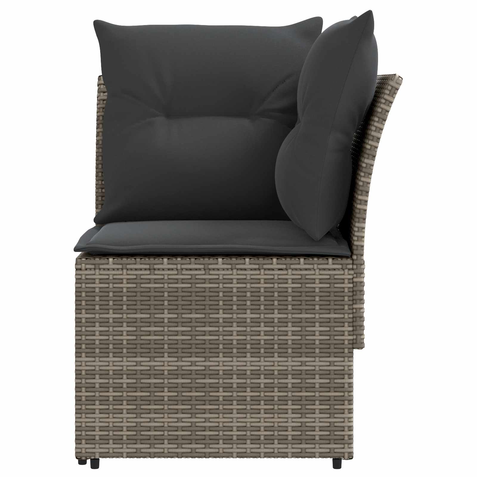 Garden Armrest Sofa with Corner Sofa 2 Piece Grey and Dark Grey
