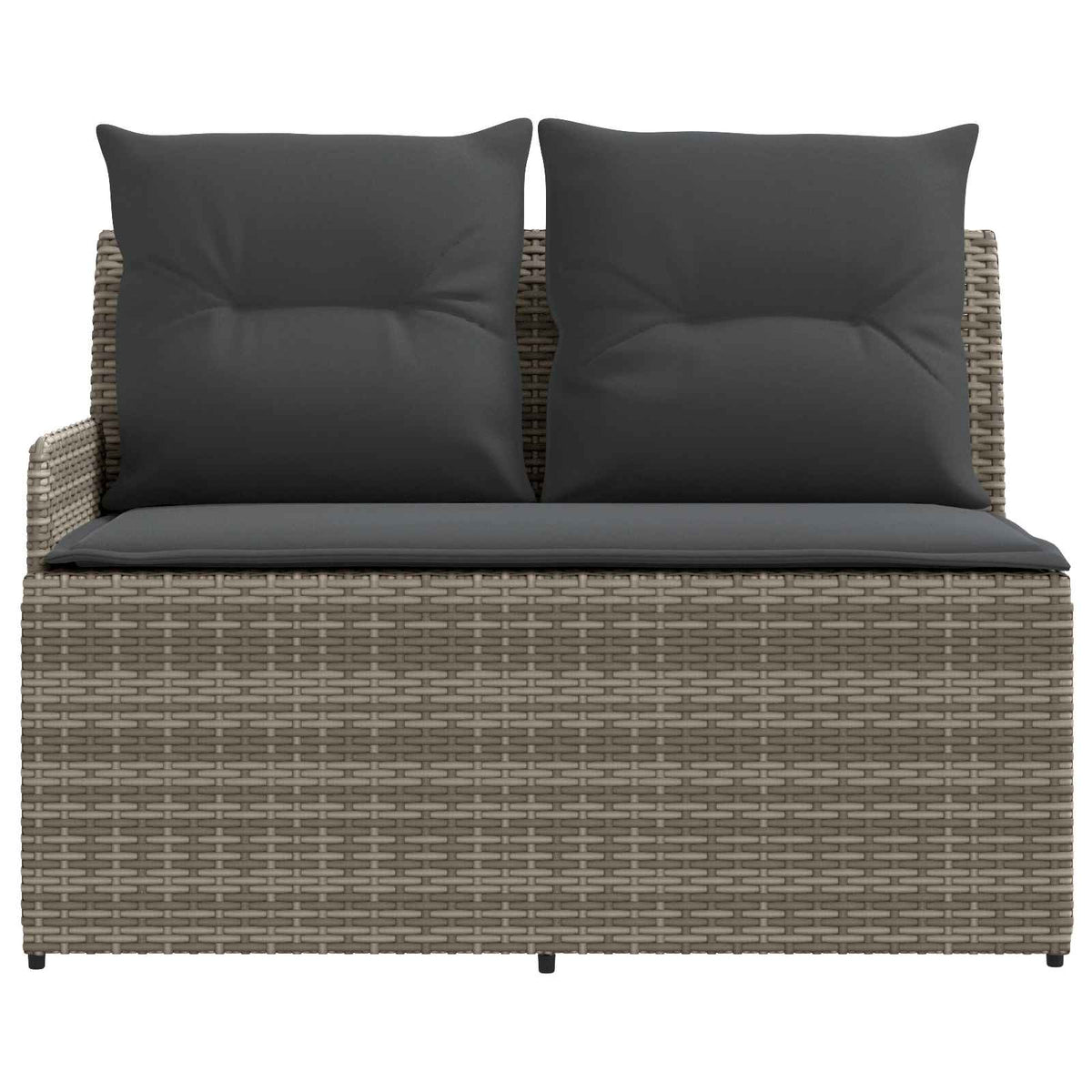 Garden Armrest Sofa with Corner Sofa 2 Piece Grey and Dark Grey