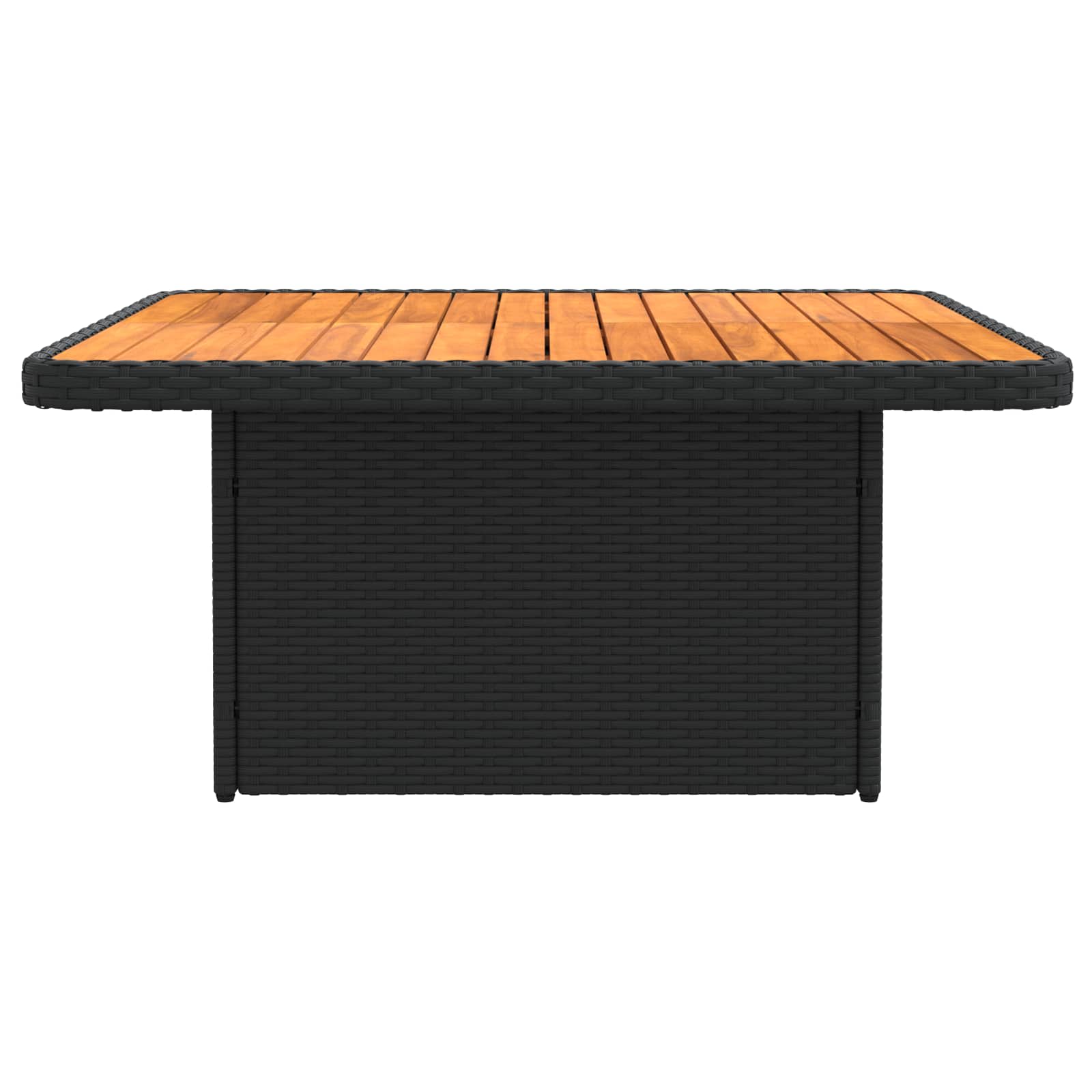 Garden Armrest Sofa with Liftup Table 2 Piece Black PE Rattan