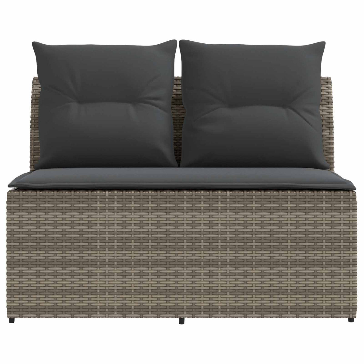 2 Piece Garden middle sofa with lift-up table Poly Rattan