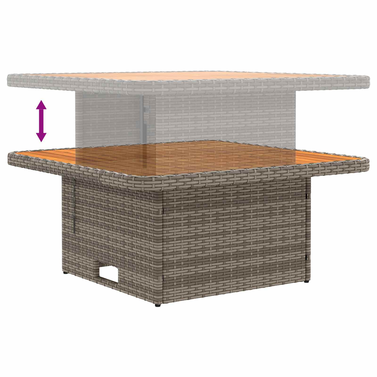 2 Piece Garden middle sofa with lift-up table Poly Rattan