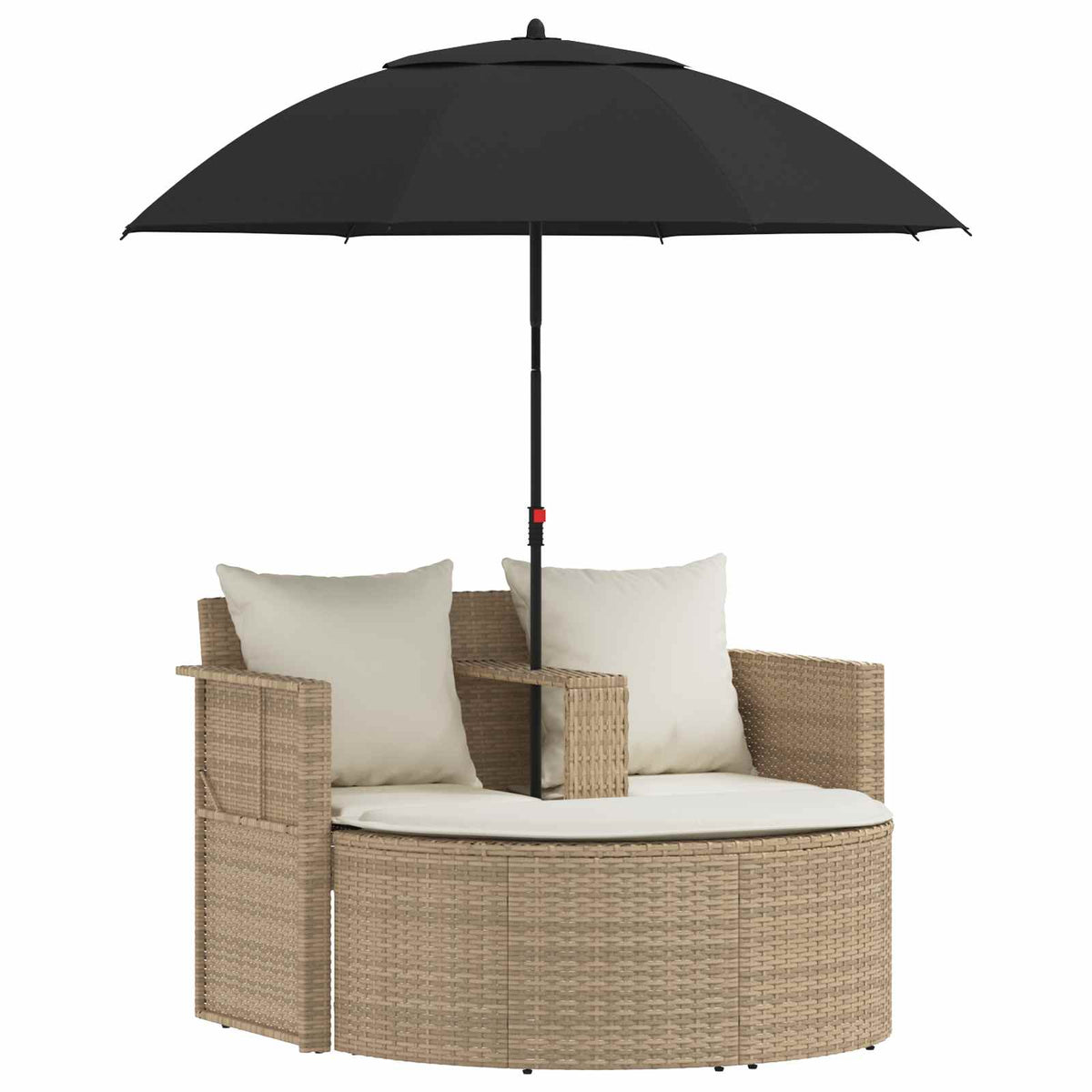 Garden Sofa 8 pcs Beige and Cream White Poly Rattan