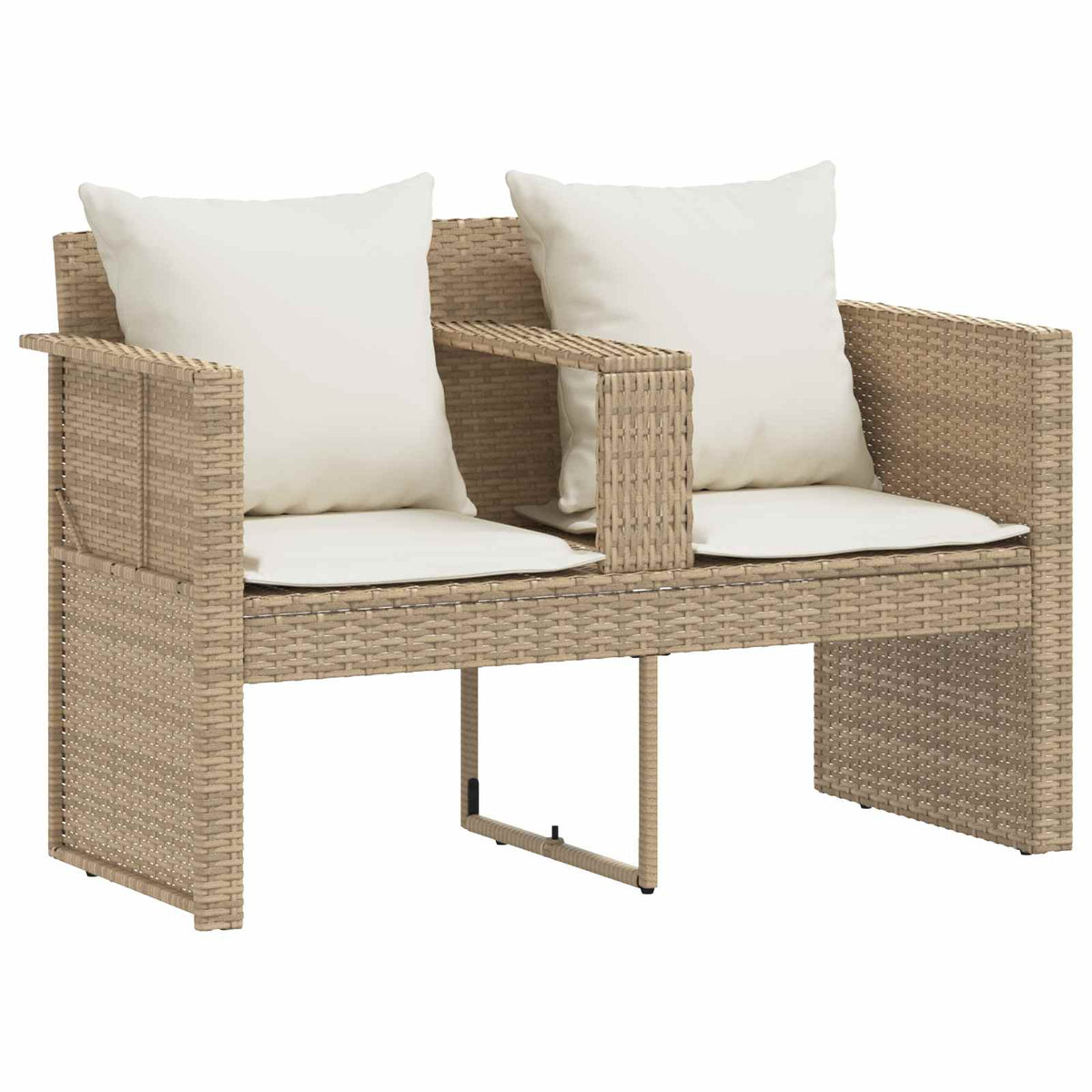 Garden Sofa 8 pcs Beige and Cream White Poly Rattan