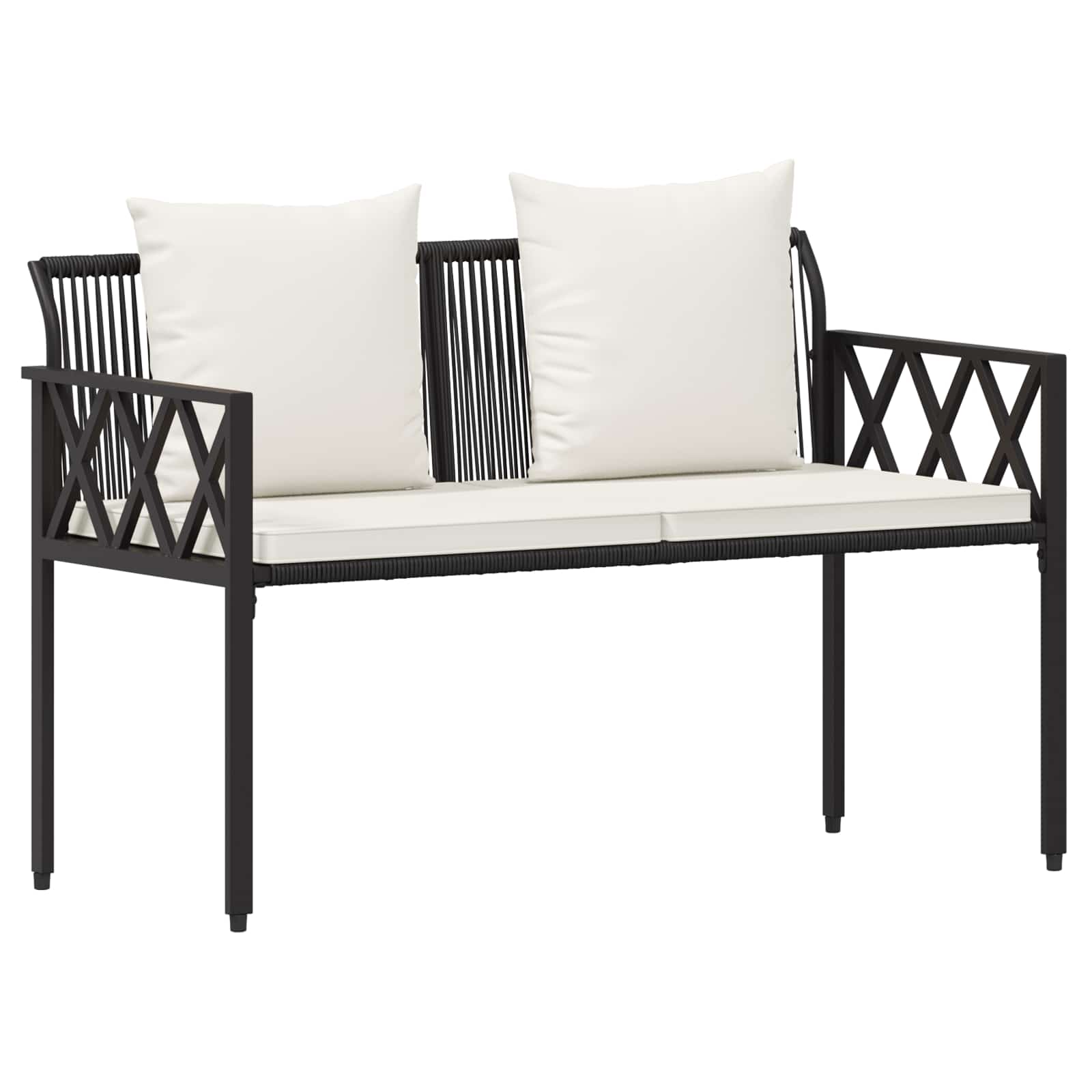Outdoor Benches 2 -Seater 116 x 56 x 75 cm Poly Rattan