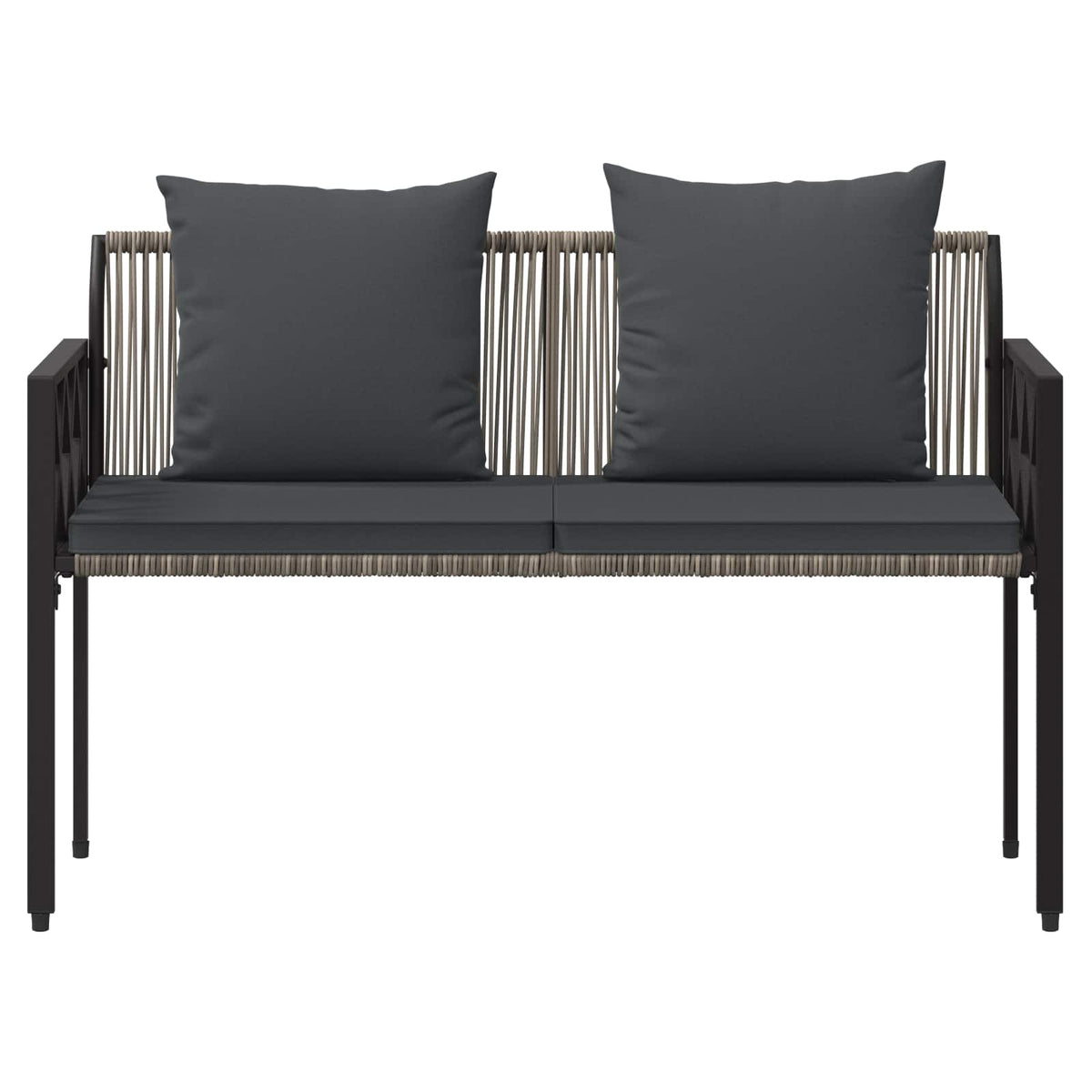 Outdoor Benches 2 -Seater 116 x 56 x 75 cm Poly Rattan