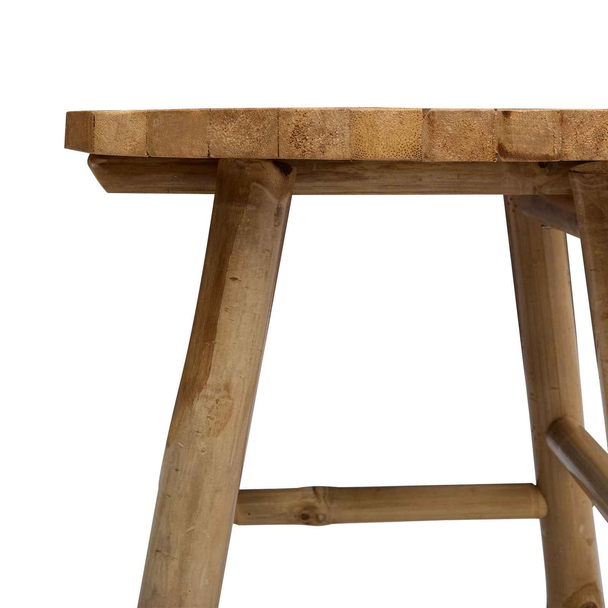 Garden Stool Light Brown Ø 38 x 42 cm Bamboo