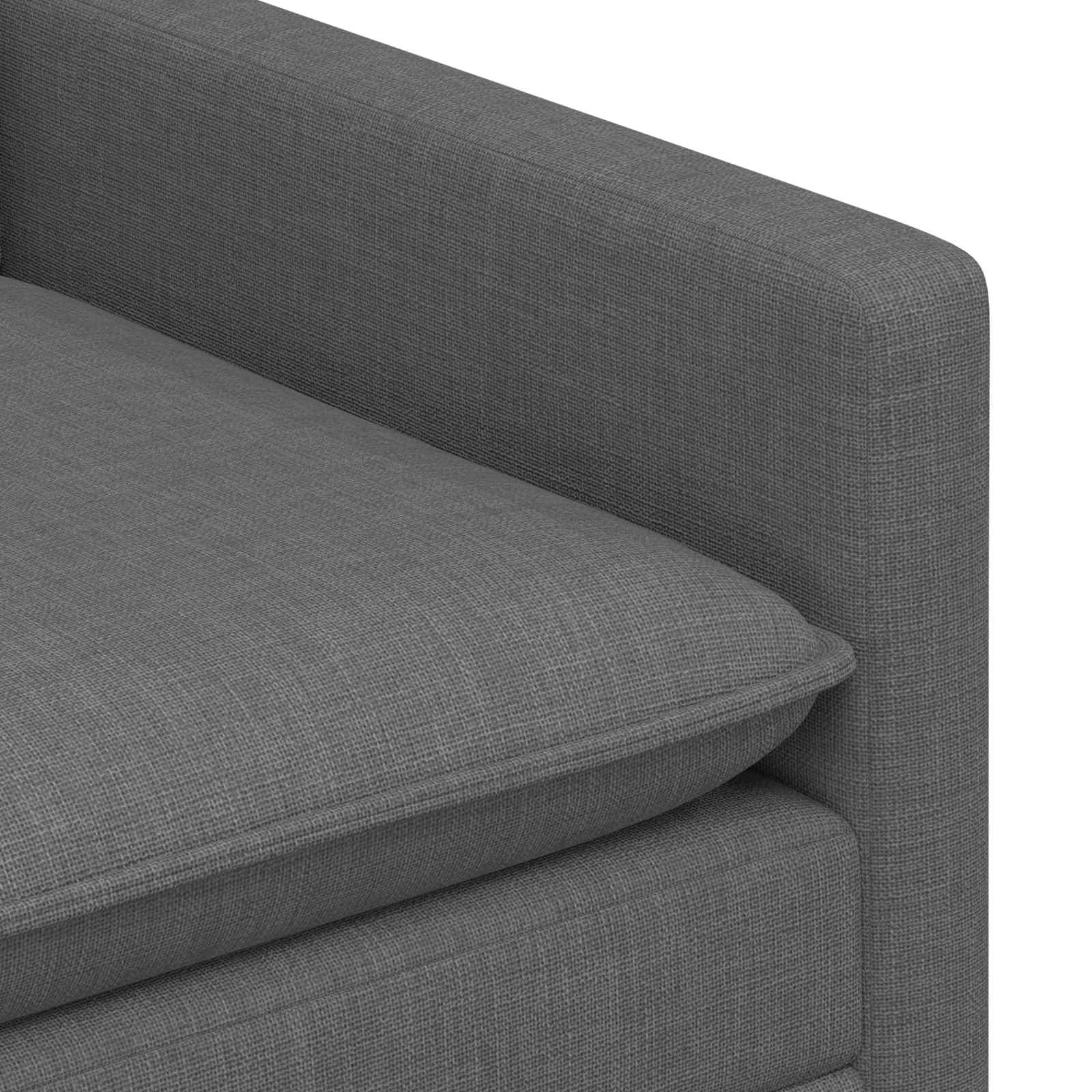 Sofa Set 2 pcs Dark Grey Fabric