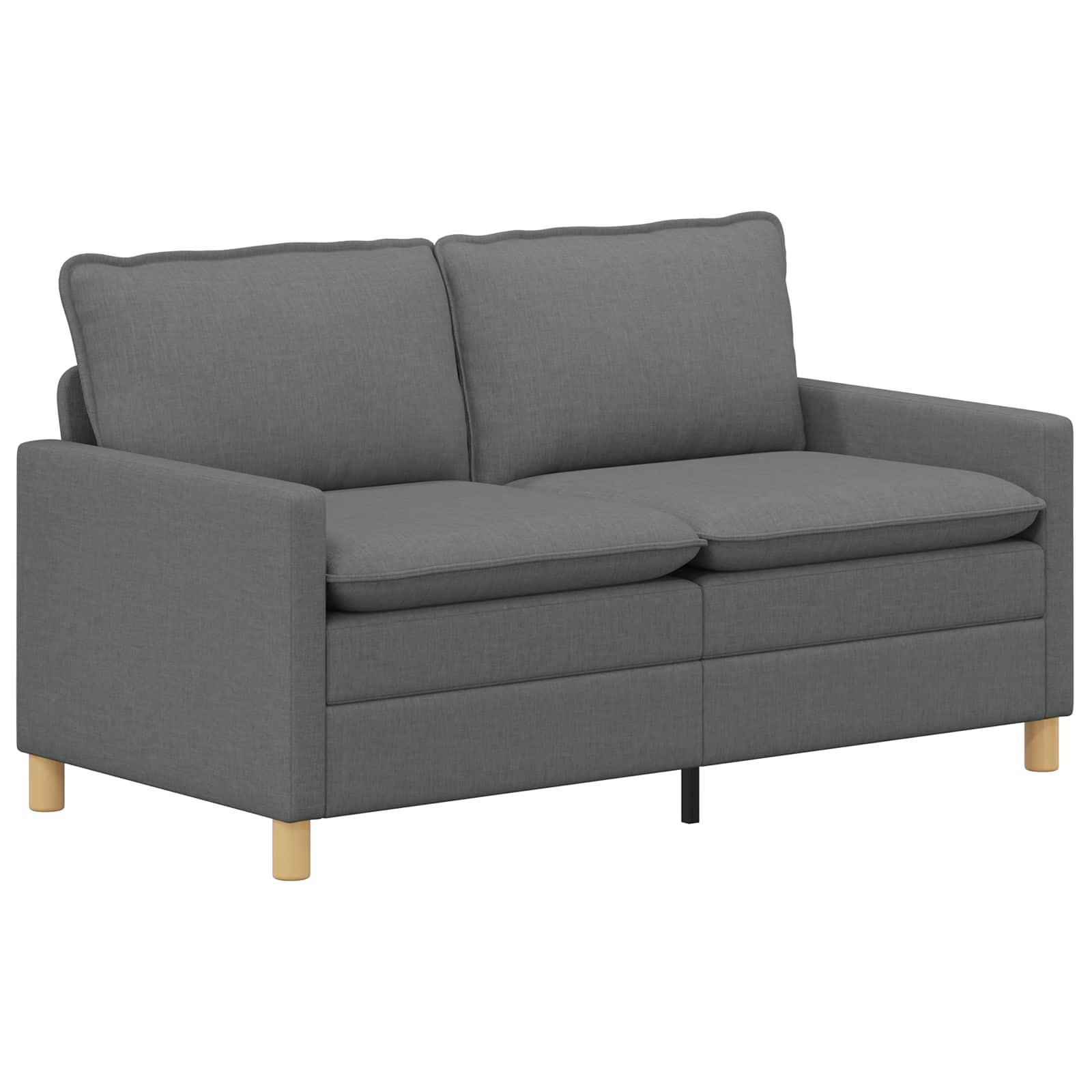 Sofa Set 2 pcs Dark Grey Fabric