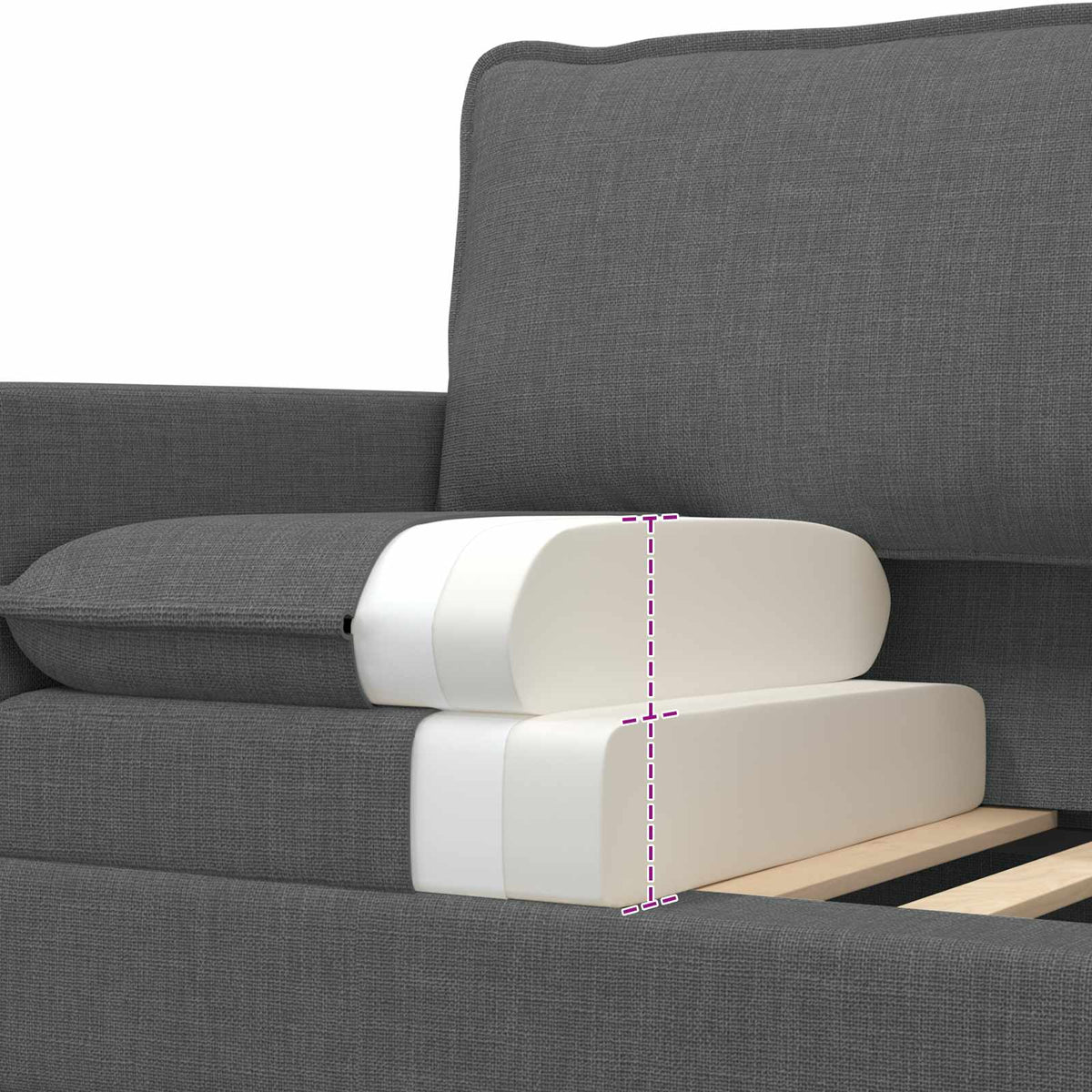 Sofa Set 2 pcs Dark Grey Fabric