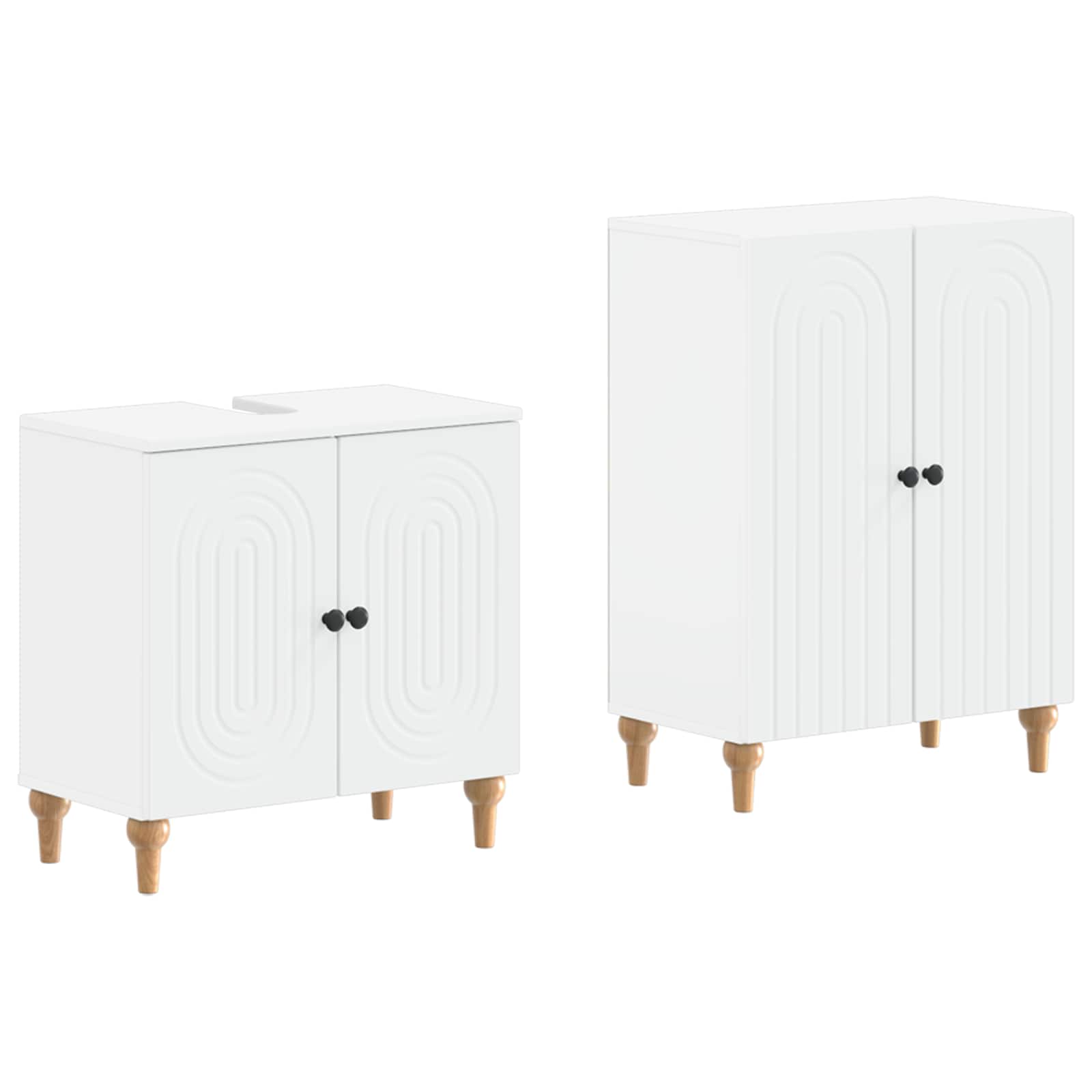 2 Piece Bathroom Cabinet Set ALKMAAR White Engineered Wood