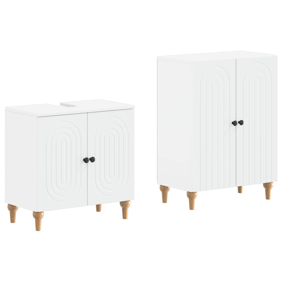 2 Piece Bathroom Cabinet Set ALKMAAR White Engineered Wood