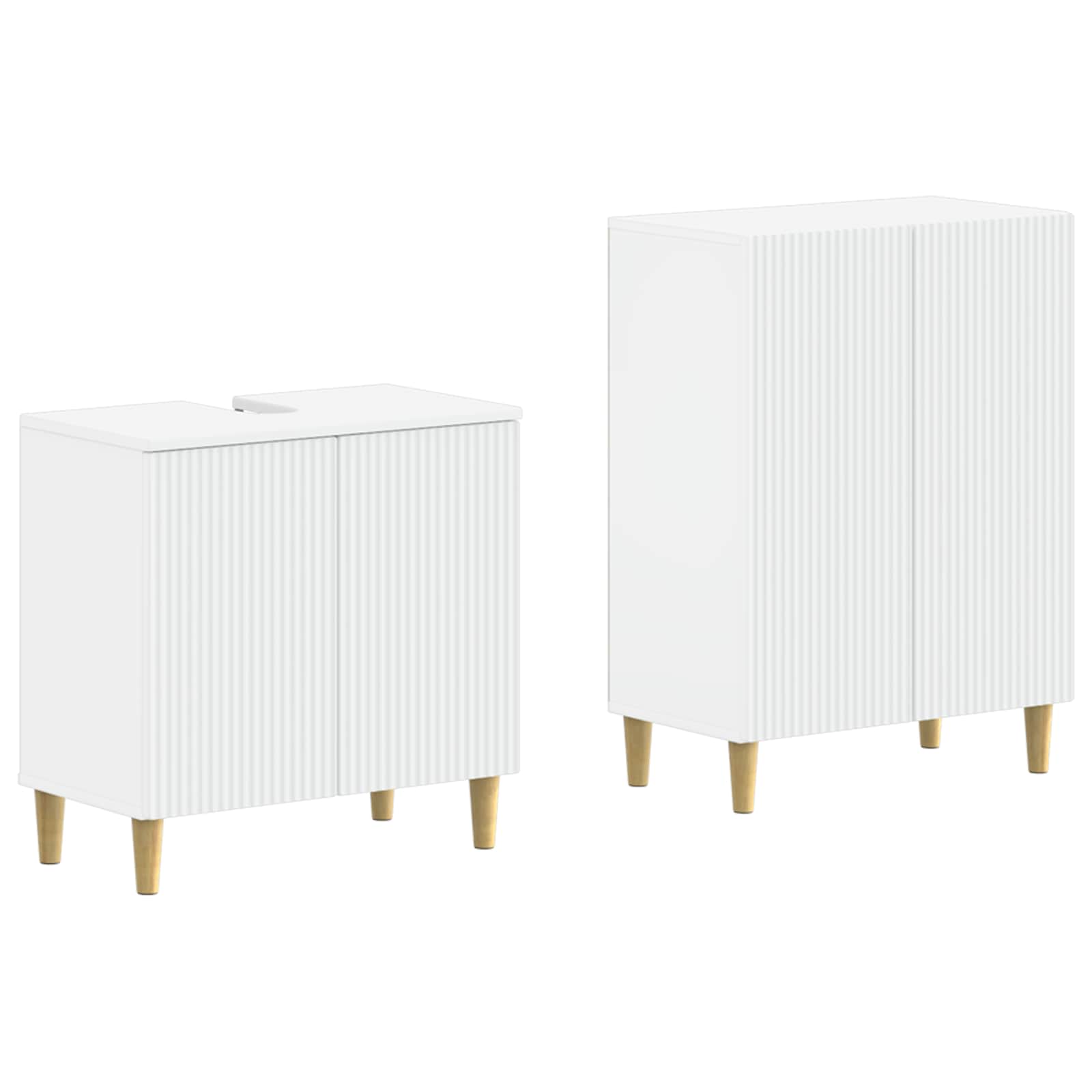 2 Piece Bathroom Cabinet Set ARNHEM White Engineered Wood