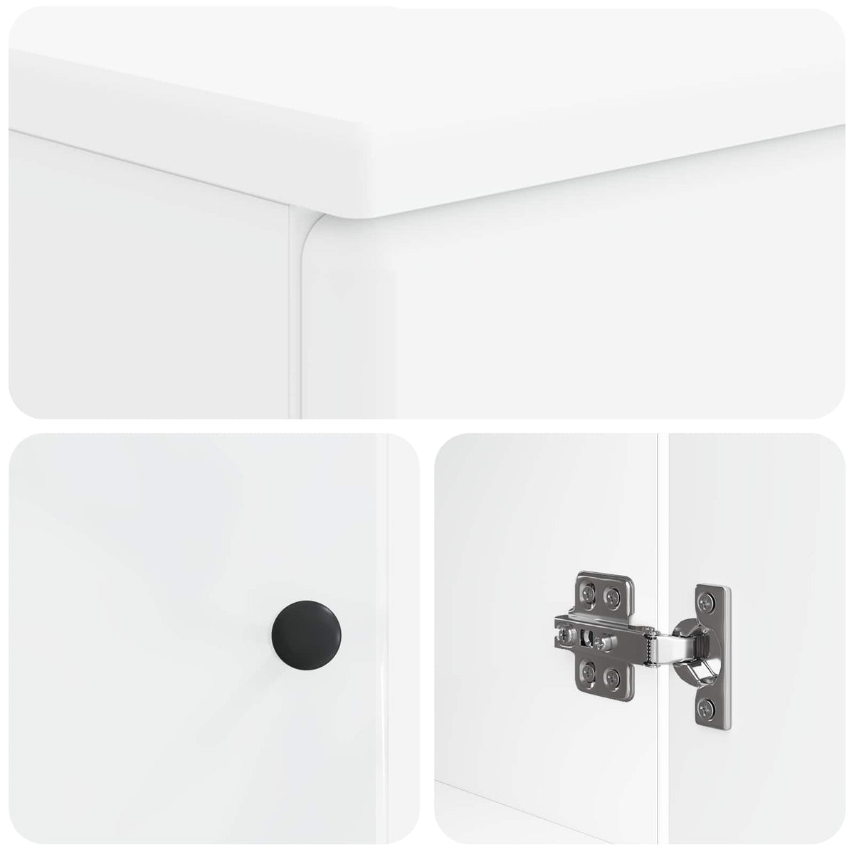 2 Piece Bathroom Cabinet Set BREDA White Engineered Wood