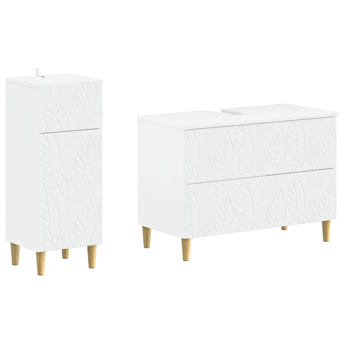 2 Piece Bathroom Cabinet Set DELFT White Engineered Wood