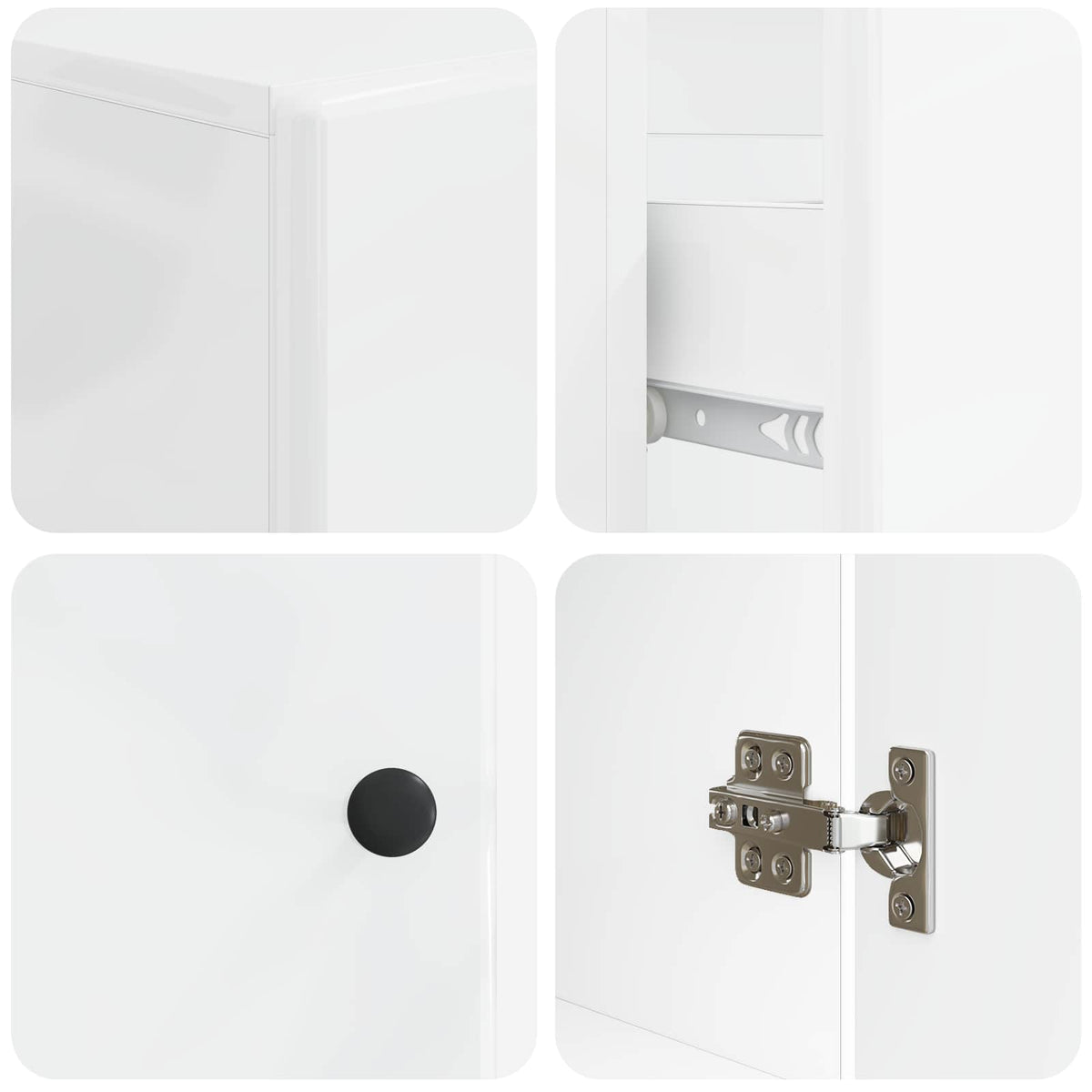 2 Piece Bathroom Cabinet Set BREDA White Engineered Wood