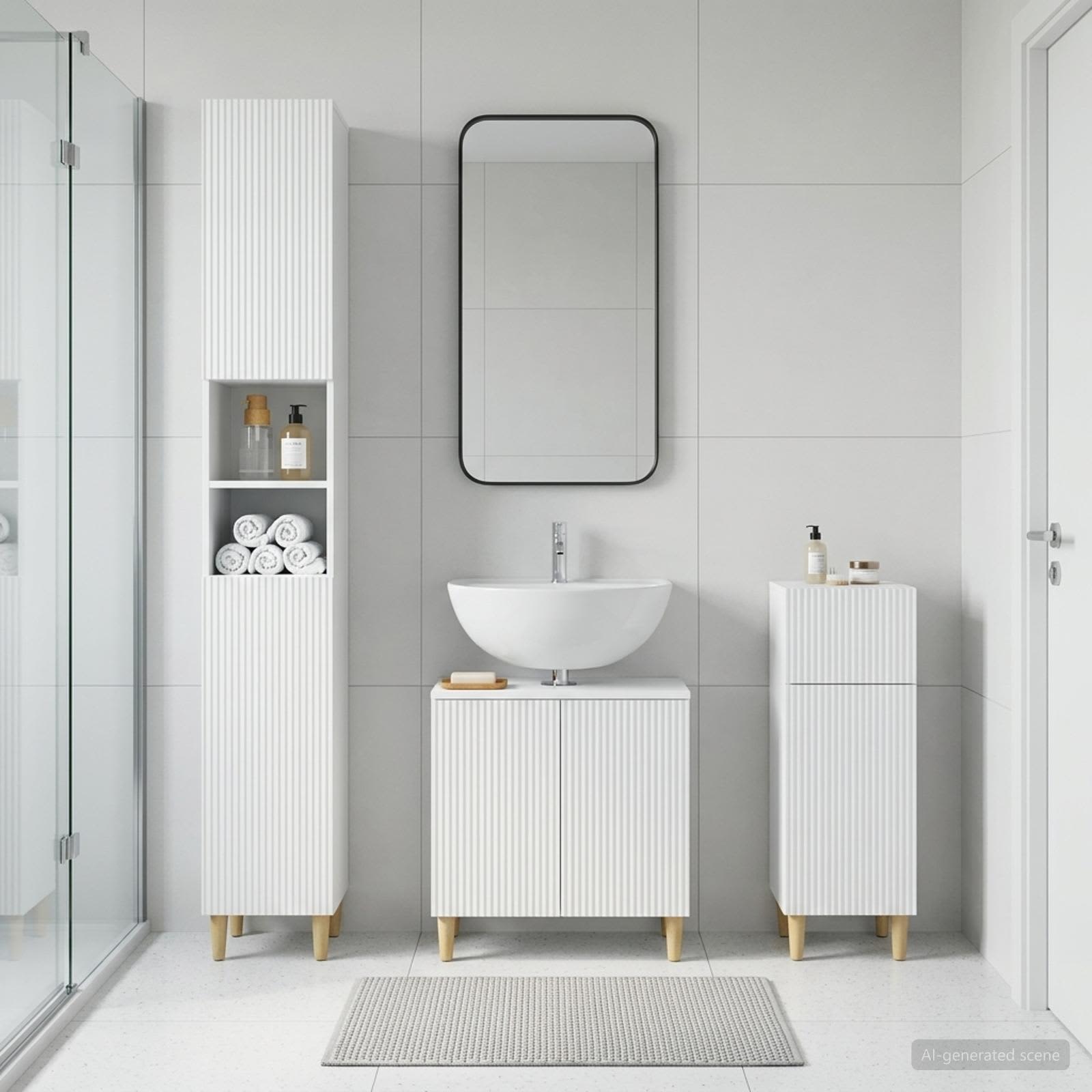 3 Piece Bathroom Cabinet Set ARNHEM Engineered Wood