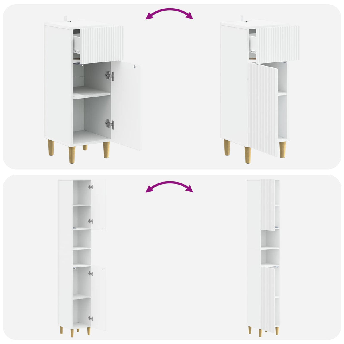 3 Piece Bathroom Cabinet Set ARNHEM Engineered Wood