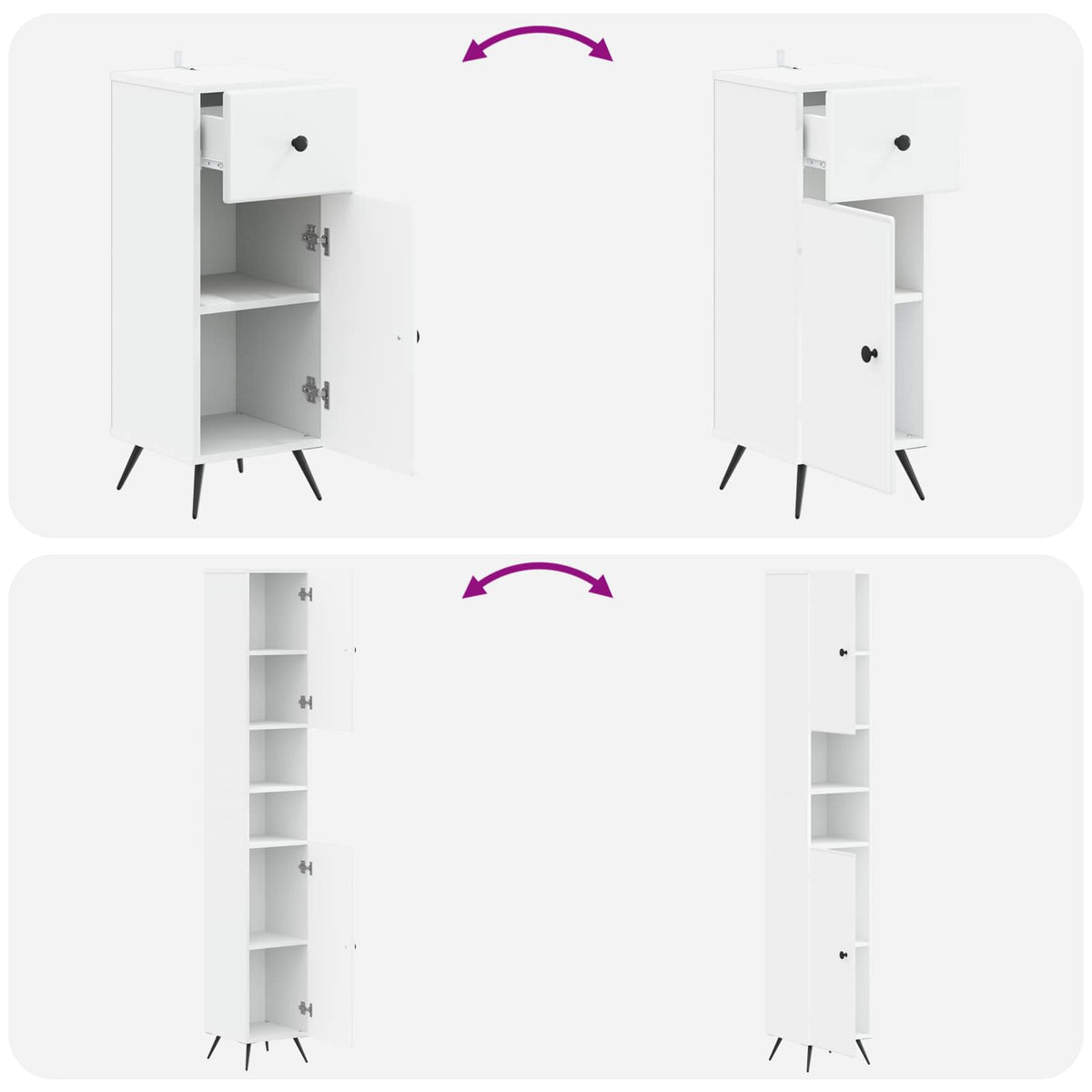 3 Piece Bathroom Cabinet Set BREDA Engineered Wood