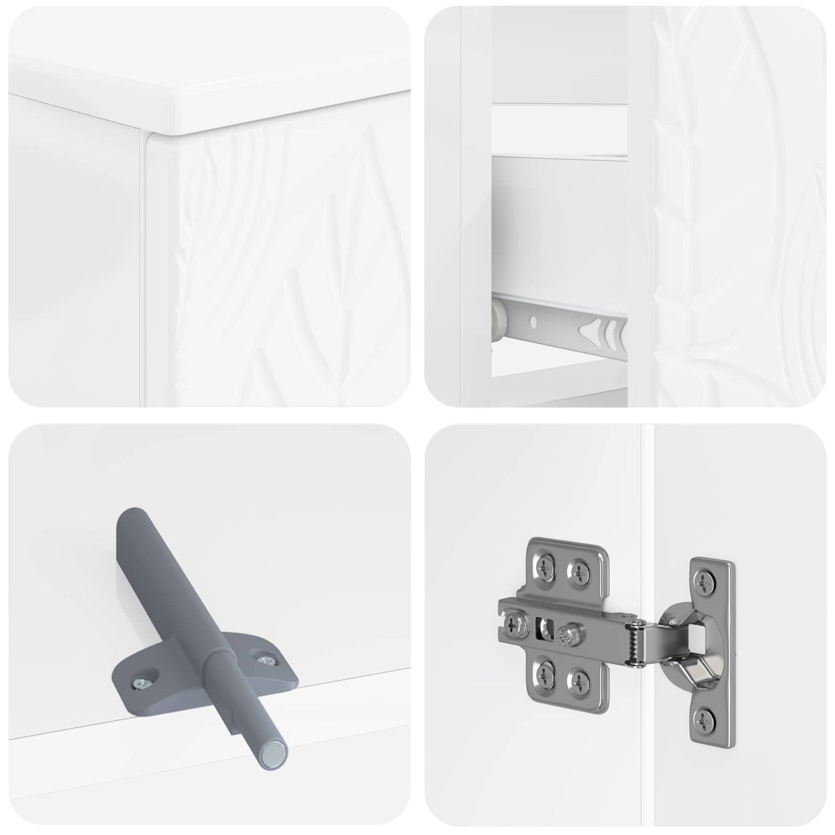 4 Piece Bathroom Cabinet Set DELFT White Engineered Wood