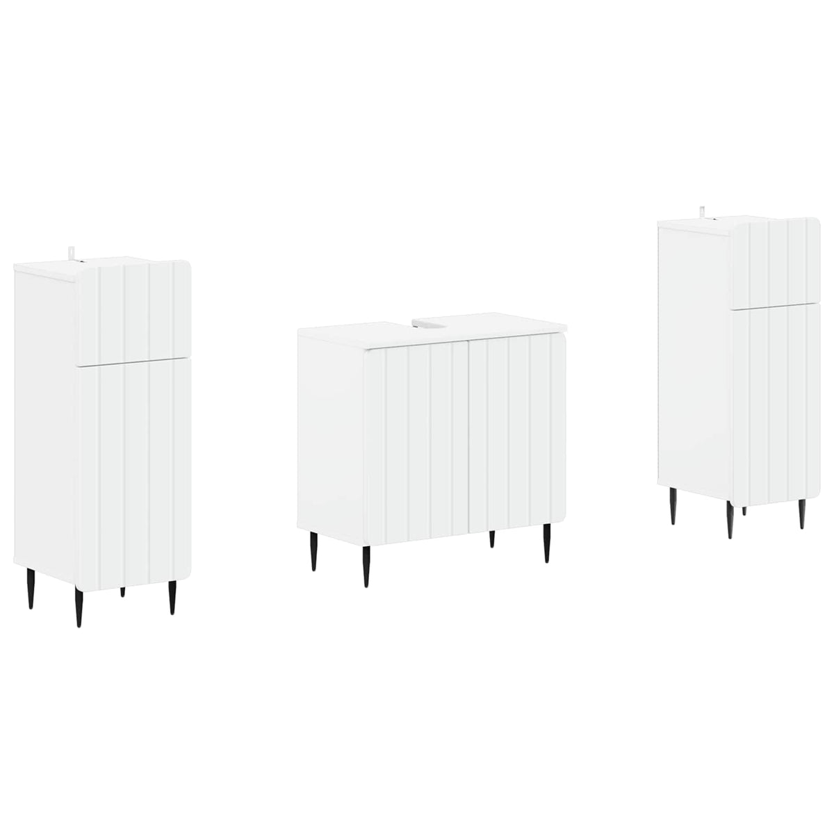 2 Piece Bathroom Cabinet Set ZWOLLE White Engineered Wood