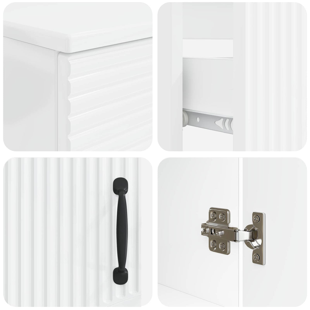 2 Piece Bathroom Cabinet Set HAARLEM White Engineered Wood
