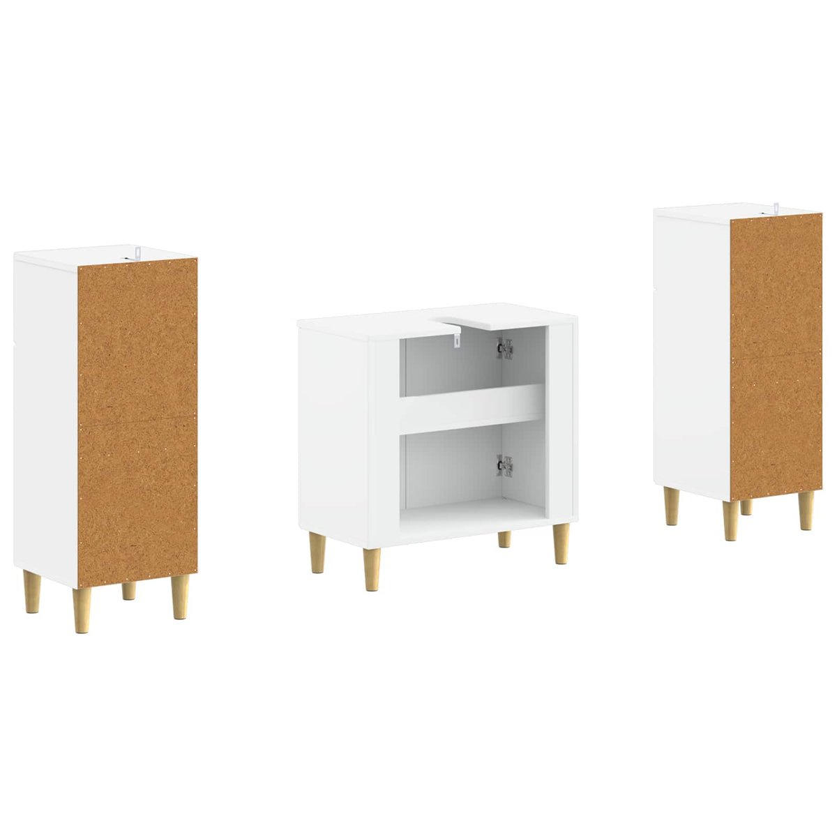 2 Piece Bathroom Cabinet Set DELFT White Engineered Wood