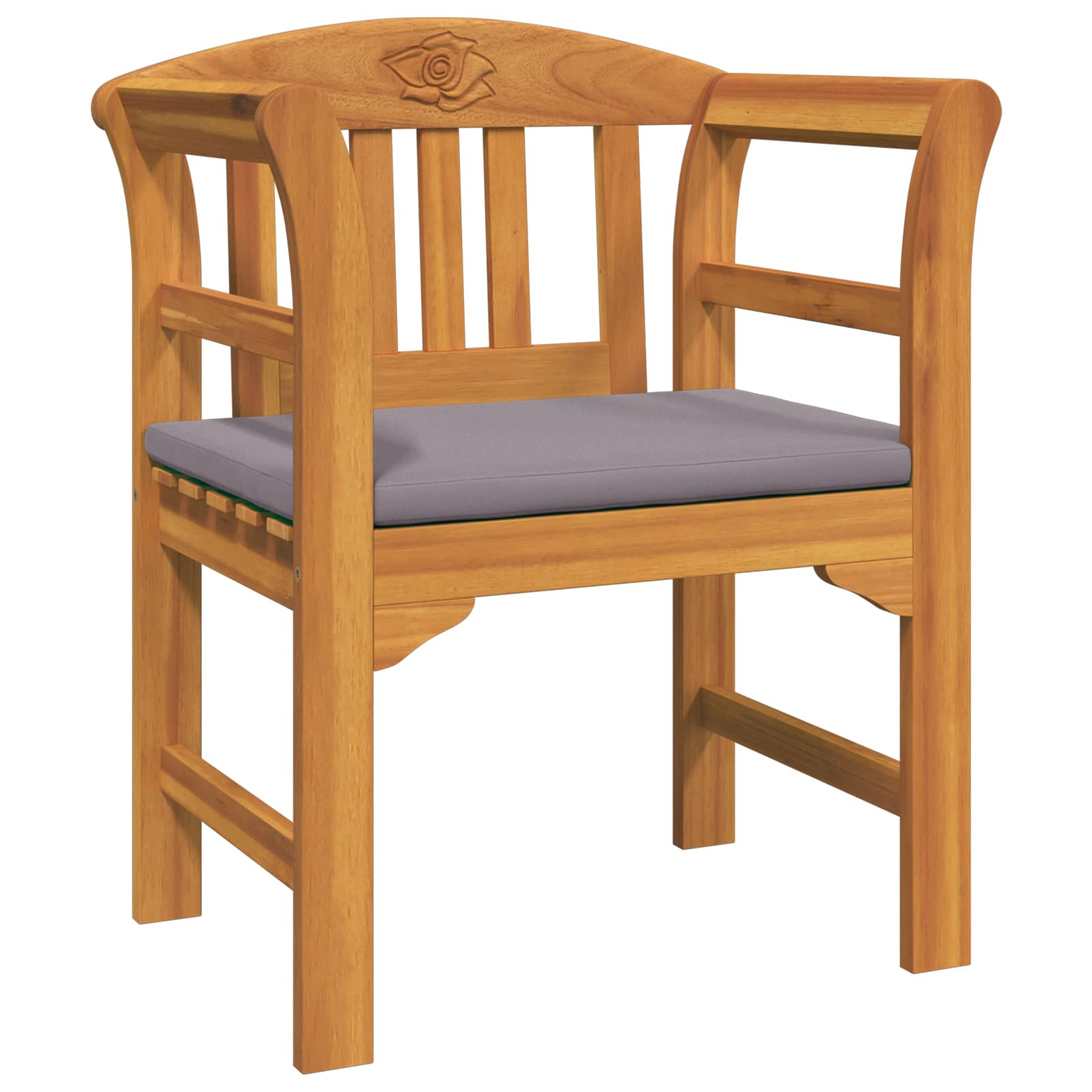 Furniture Set with Cushion 4 pcs Natural Solid Acacia Wood