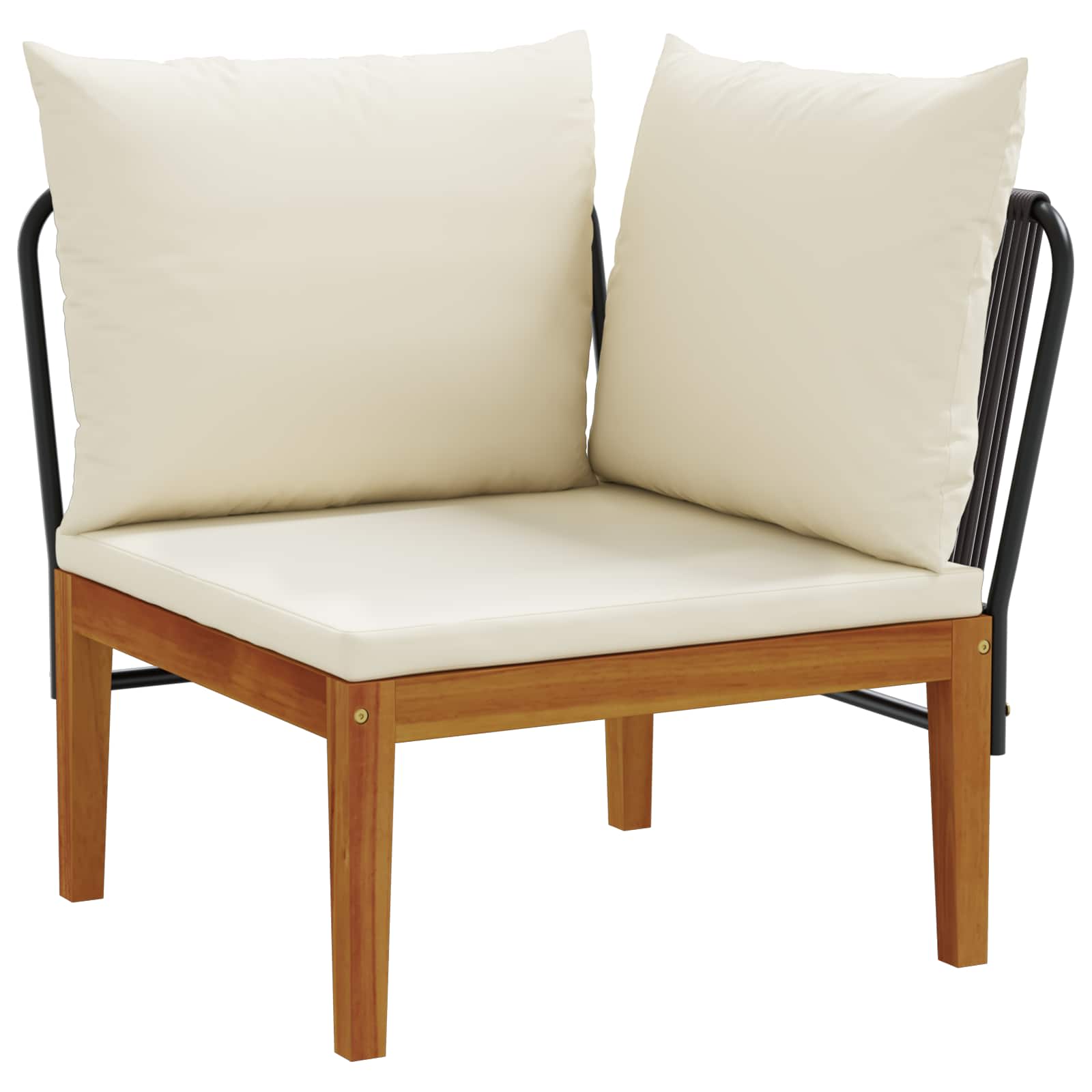 6 pcs Garden Lounge Set Solid Acacia Wood & Rope Natural