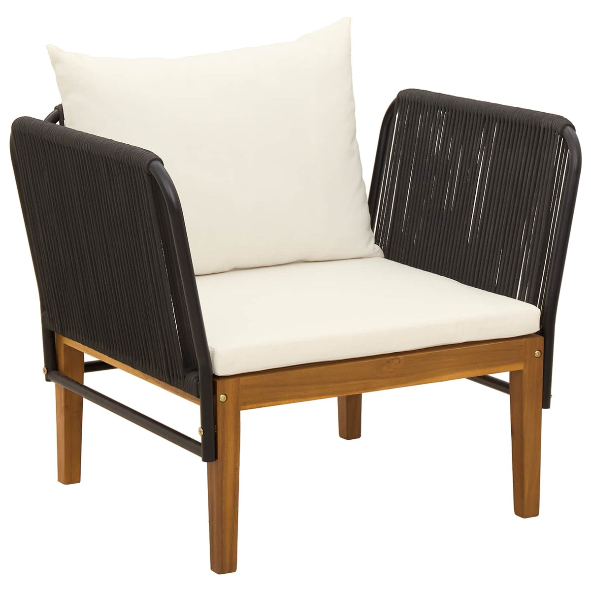 7 pcs Garden Lounge Set Solid Acacia Wood & Rope Natural