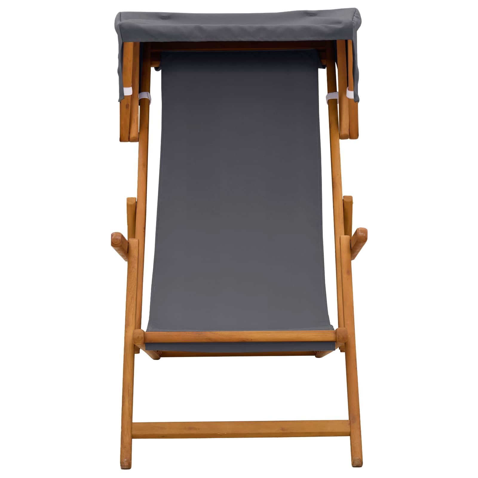 Deck Chair 2 pcs 3 Position Solid Eucalyptus Wood Grey
