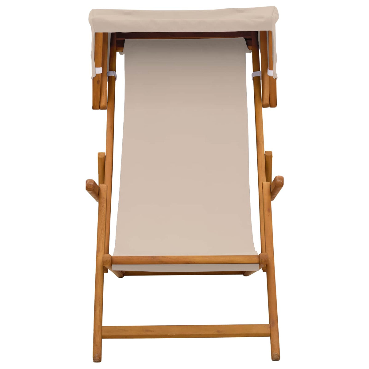 Deck Chair 2 pcs 3 Position Solid Eucalyptus Wood Beige