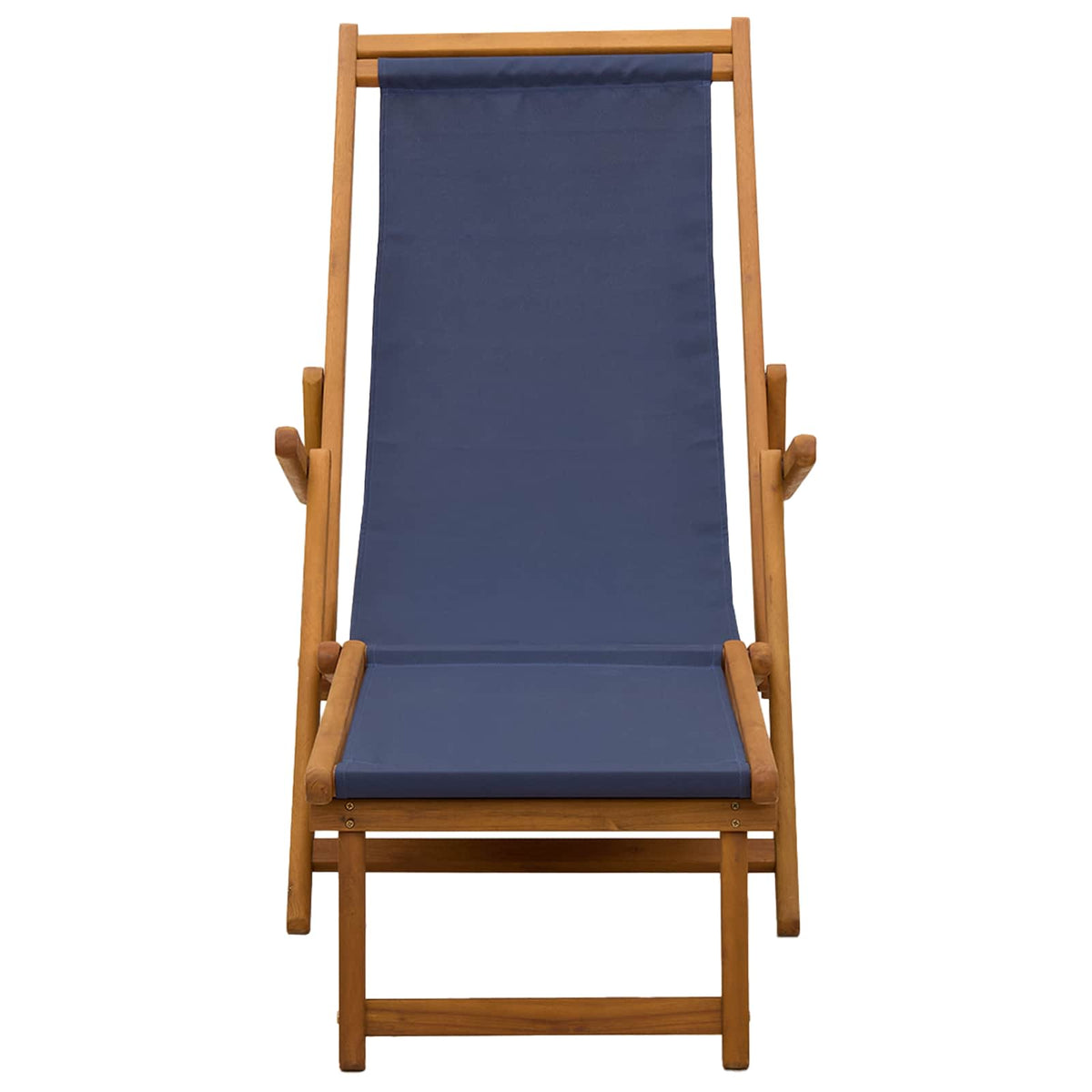 Folding Sun Lounger 2 pcs 3 Position Solid Eucalyptus Wood Blue