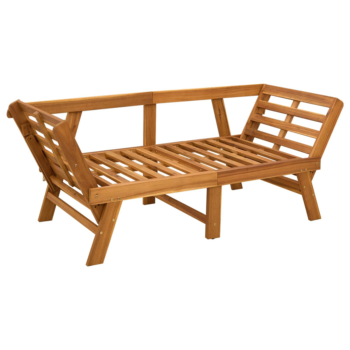 3-in-1 garden bench with cushions Solid Acacia Wood Natural