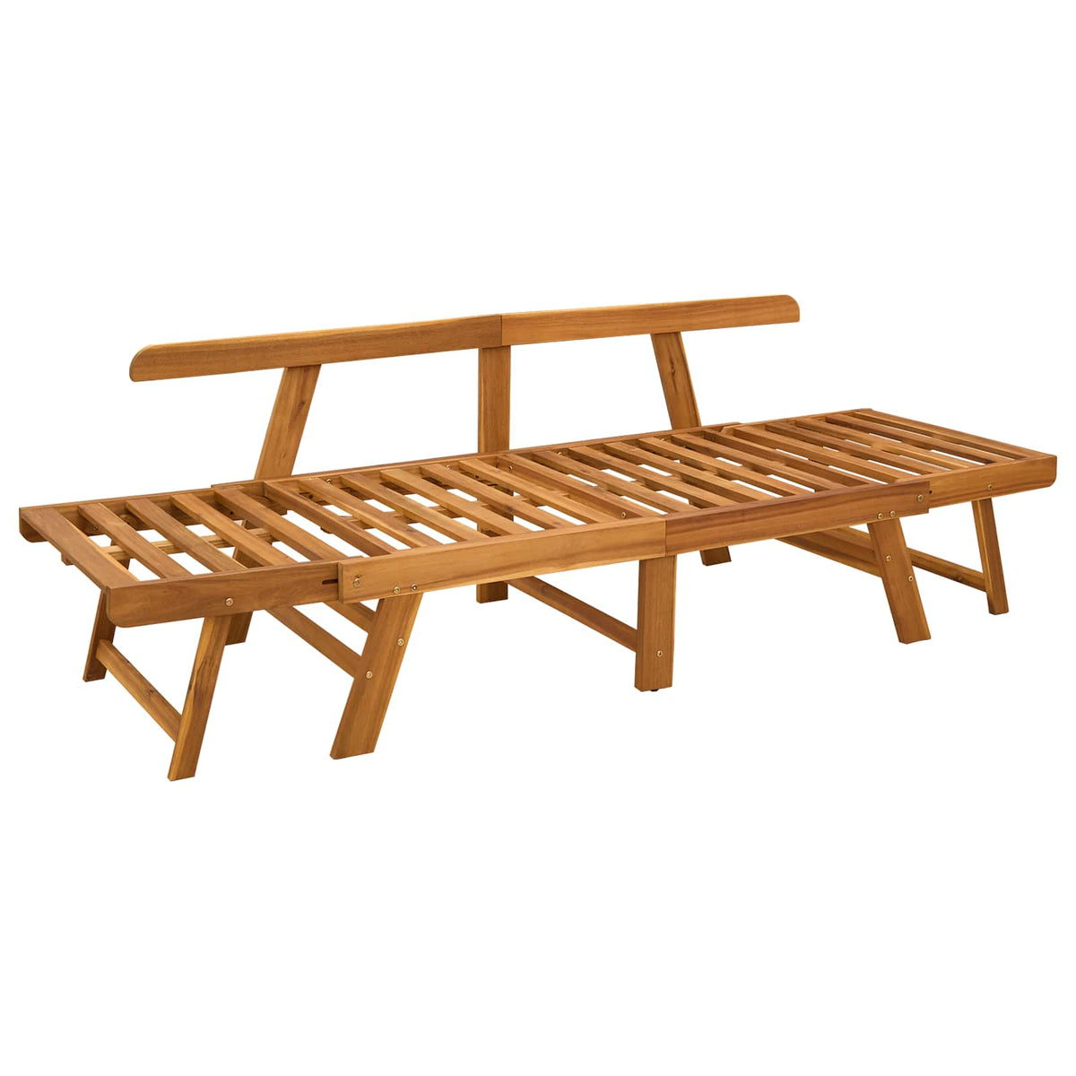 3-in-1 garden bench with cushions Solid Acacia Wood Natural
